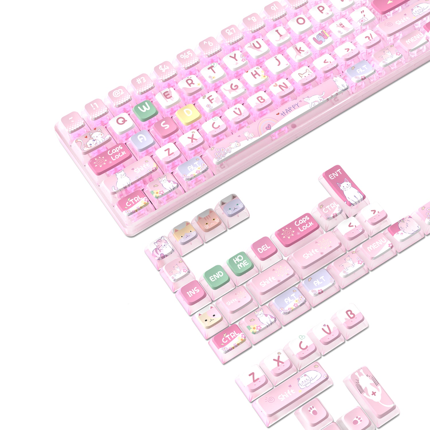 ATTACK SHARK 120 Keys PBT Dye-Sublimation Pudding Keycaps Set