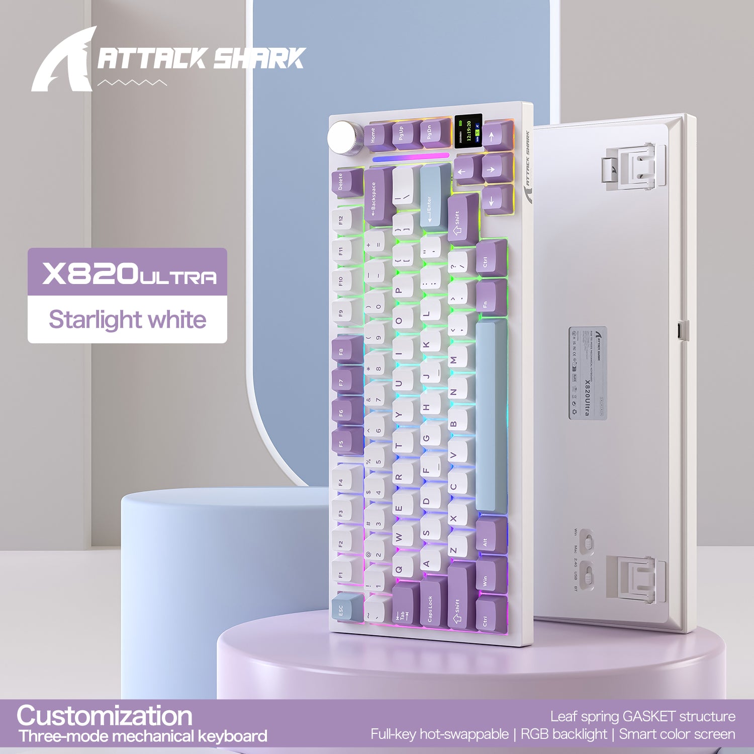 ATTACK SHARK X820Ultra Tri-mode Gasket Mechanical Keyboard