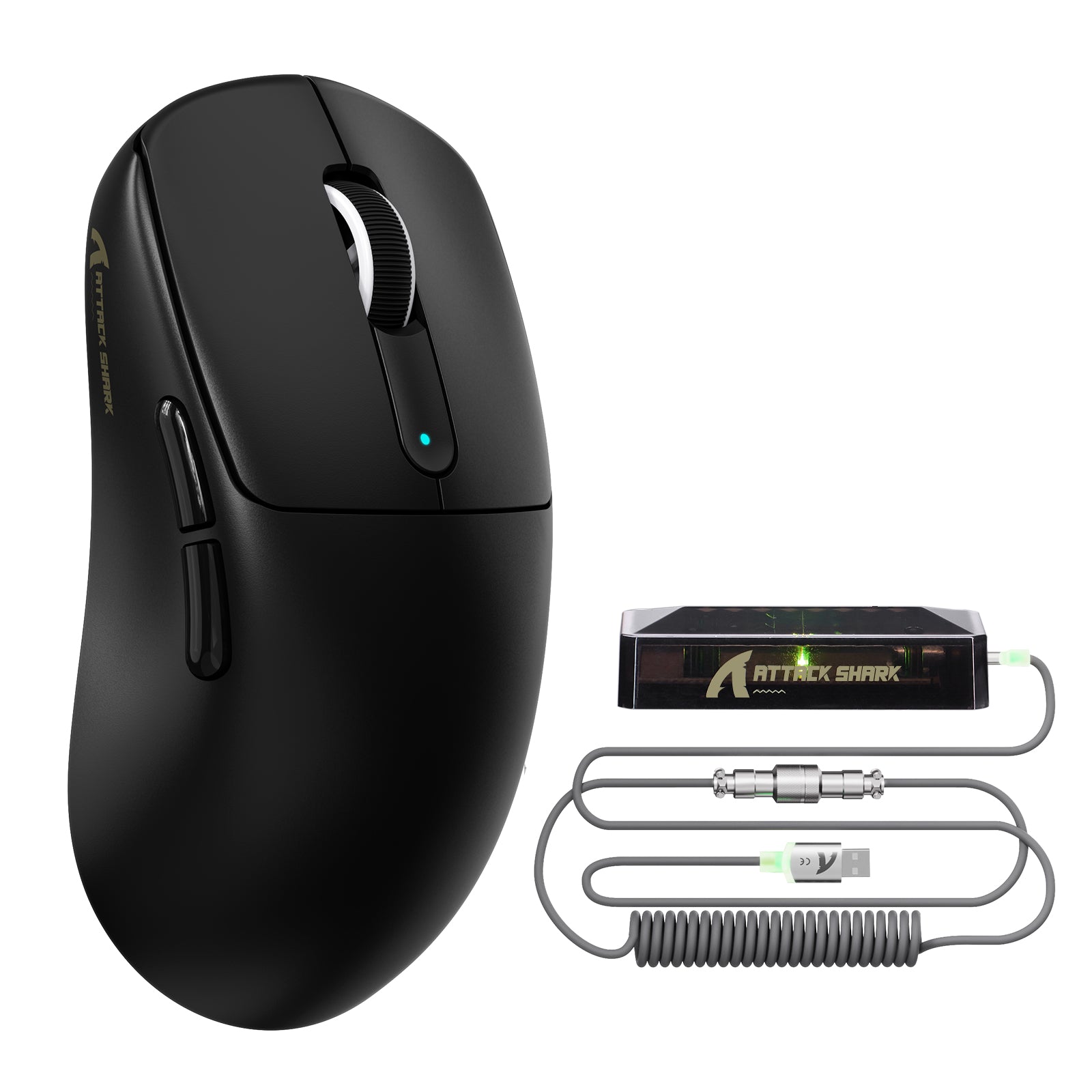 ATTACK SHARK V5 8KHz Wireless PAW3950MAX Gaming Mouse with C06 Ultra Cable