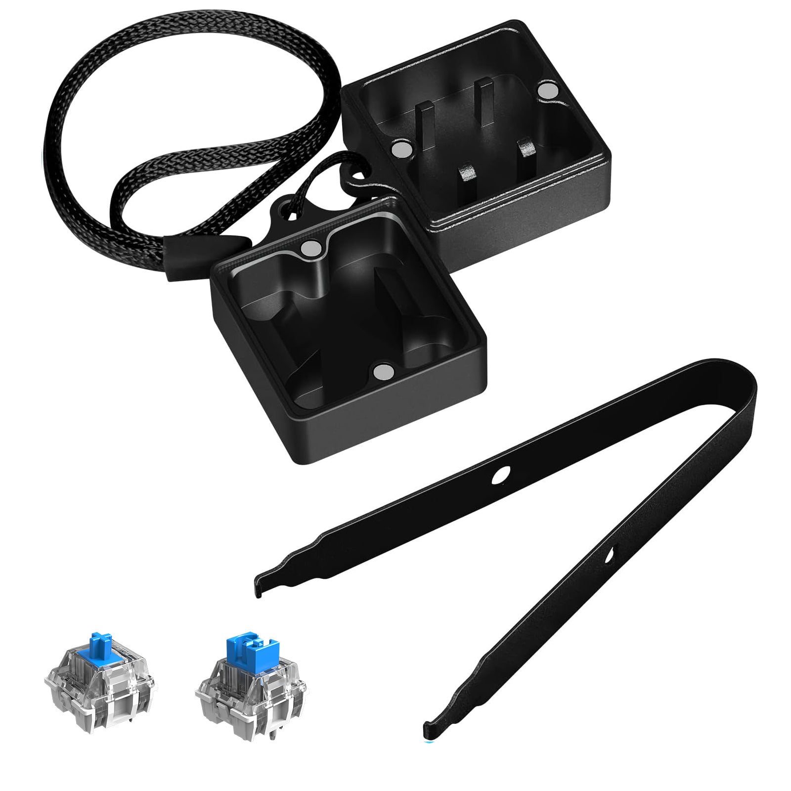 Switch opener kit with switch puller and holder for mechanical keyboards