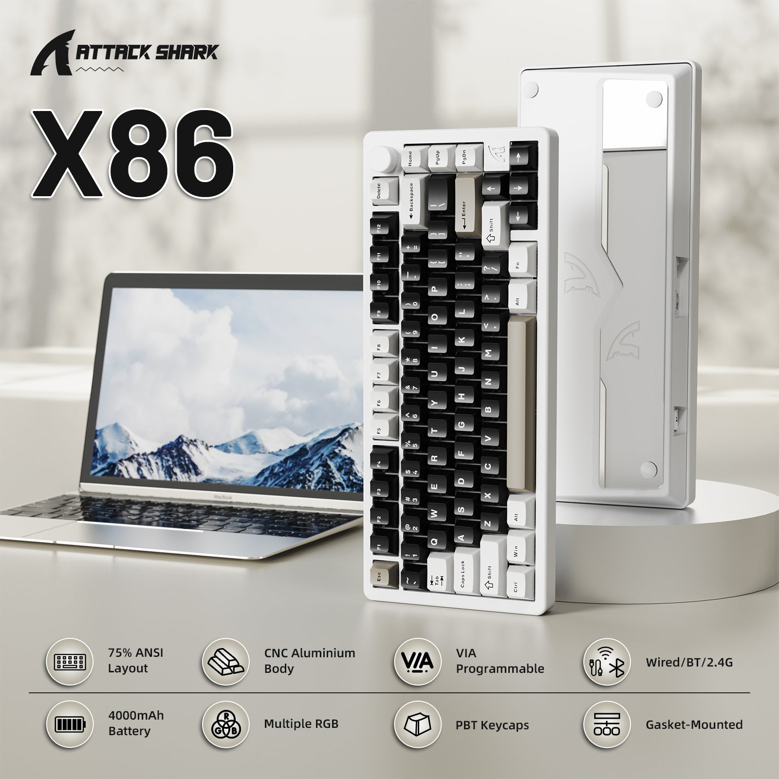 ATTACK SHARK X86 Full Aluminum Keyboard