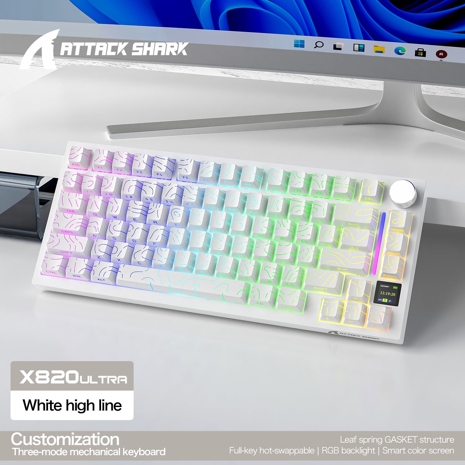 ATTACK SHARK X820Ultra Tri-mode Gasket Mechanical Keyboard