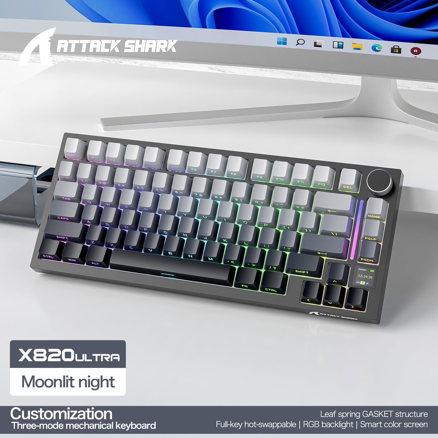 ATTACK SHARK X820Ultra Tri-mode Gasket Mechanical Keyboard