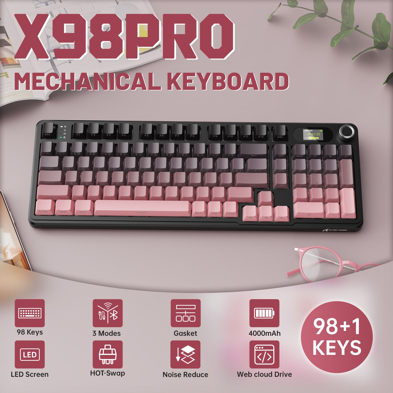 ATTACK SHARK X98PRO Wireless Gaming Keyboard