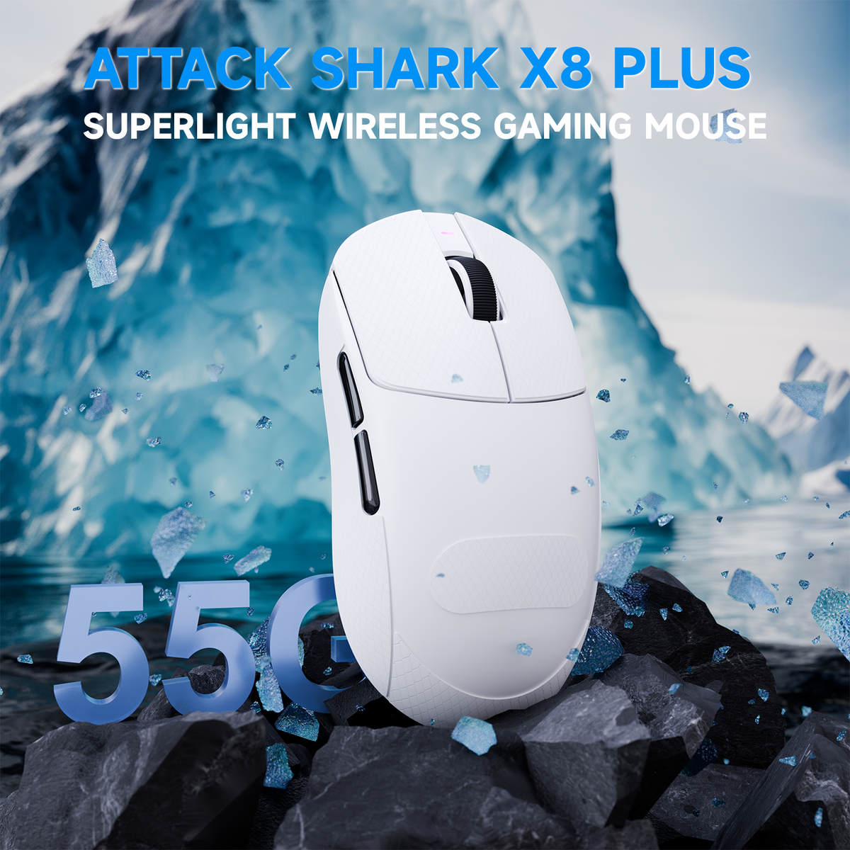 ATTACK SHARK X8 PLUS Tri-mode Wireless Gaming Mouse With C06 ULTRA Cable