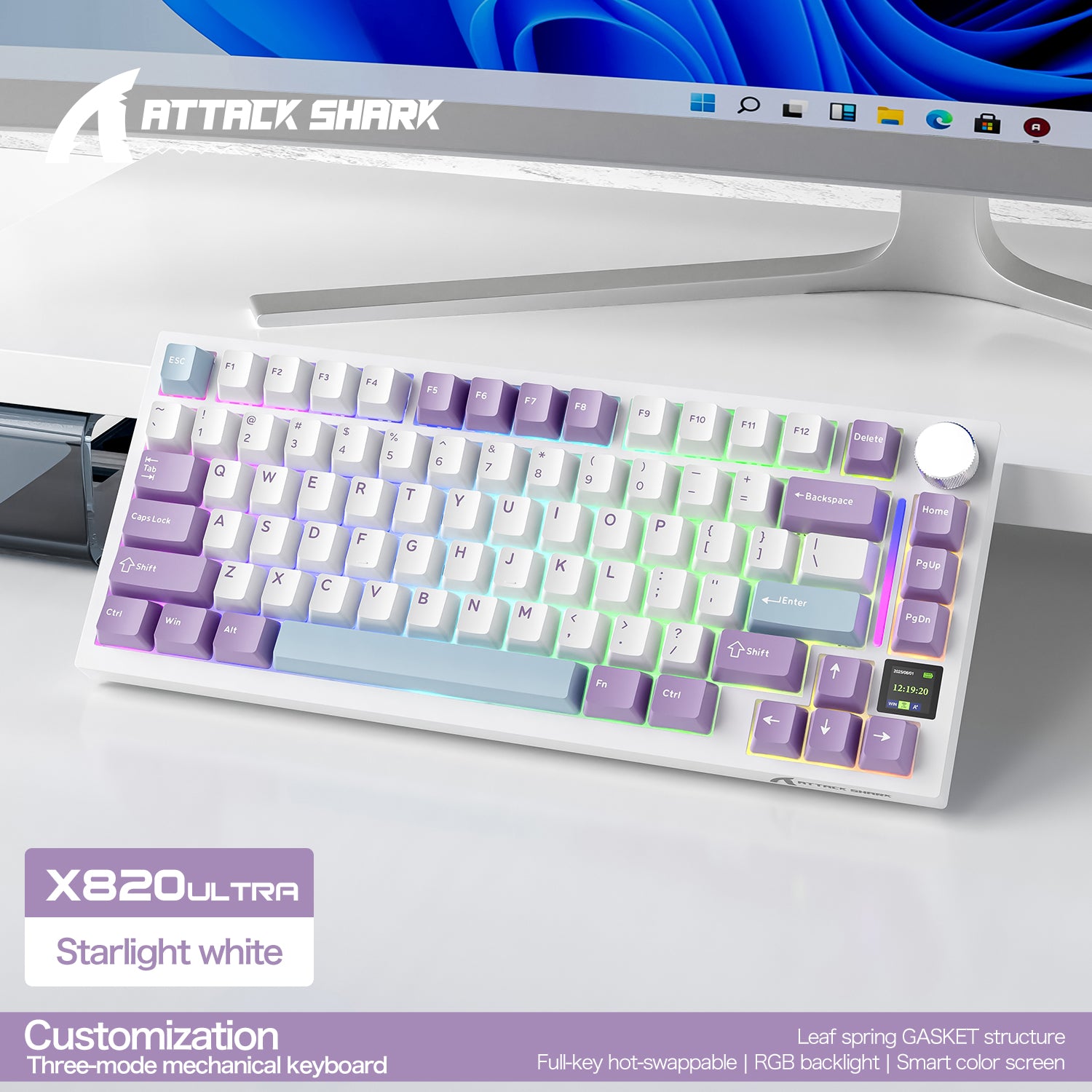 ATTACK SHARK X820Ultra Tri-mode Gasket Mechanical Keyboard
