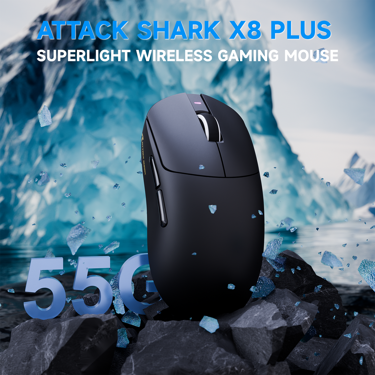 ATTACK SHARK X8 PLUS Tri-mode Wireless Gaming Mouse With C06 ULTRA Cable