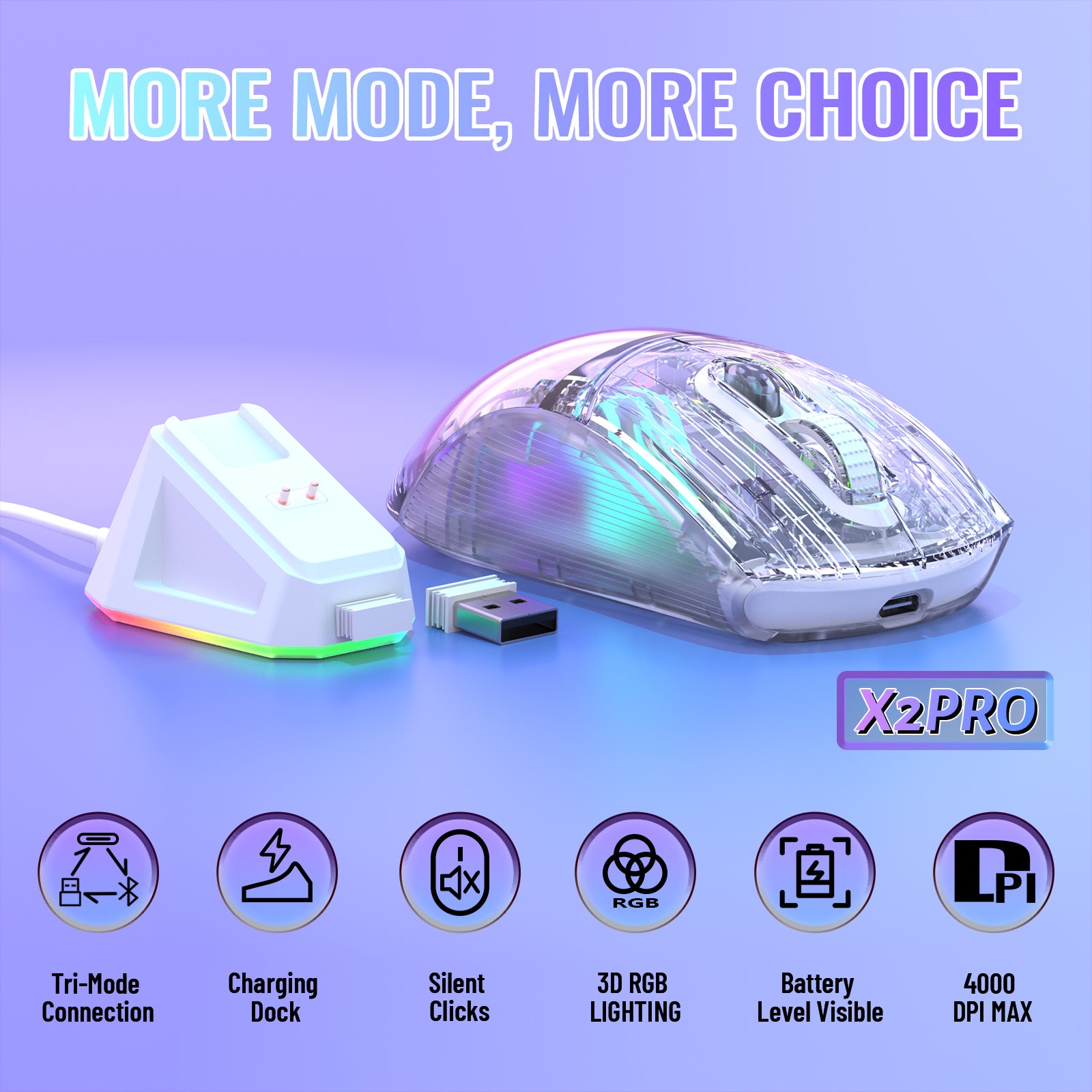 ATTACK SHARK X2PRO Wireless Gaming Mouse with Charging Dock