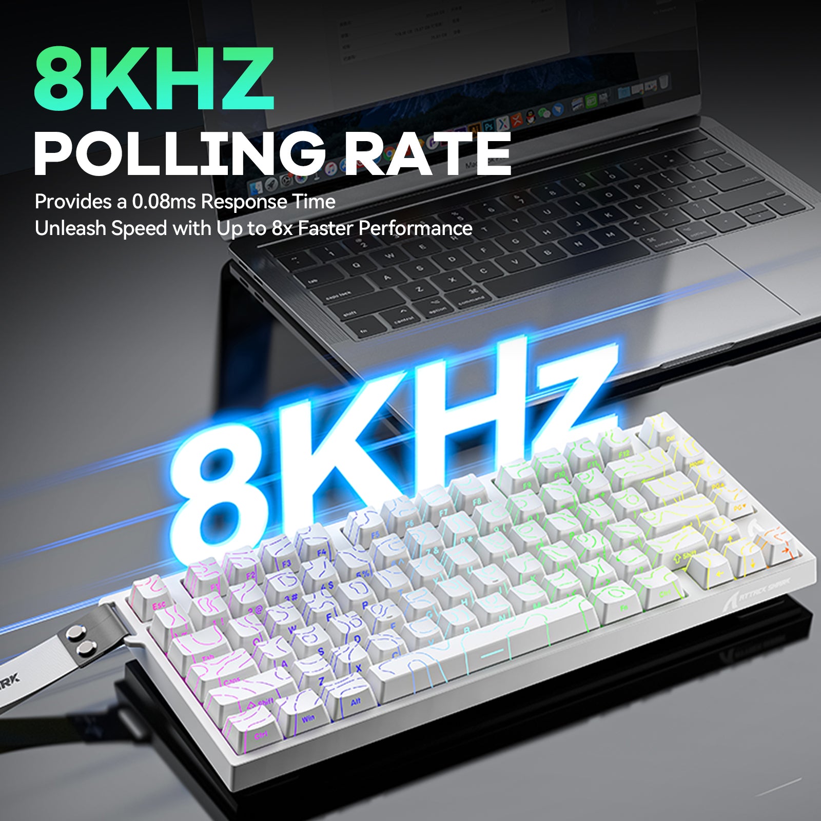 ATTACK SHARK R82 HE Rapid Trigger Keyboard Magnetic Switch with 0.005MM RT
