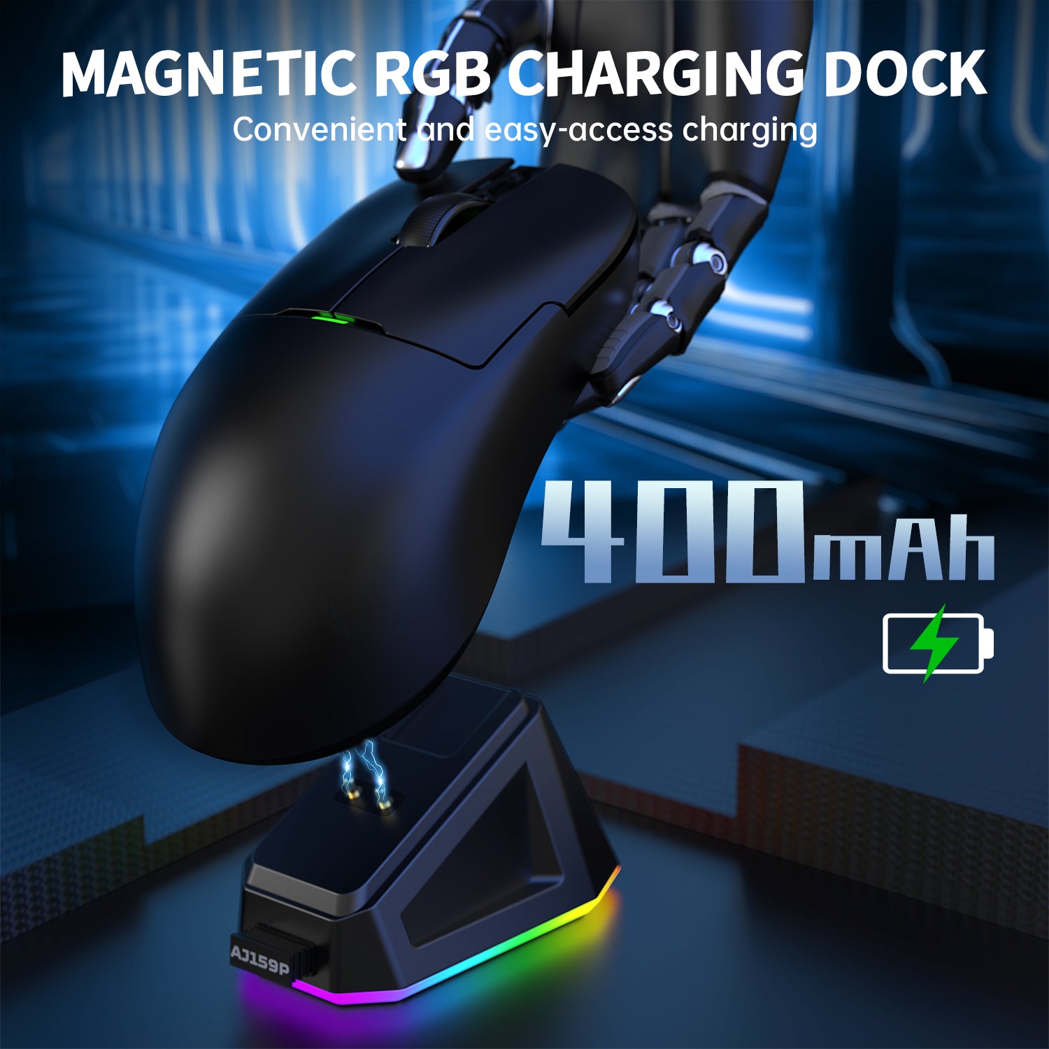 ATTACK SHARK x AJ159P Tri-mode Gaming Mouse with with Magnetic Charging Dock