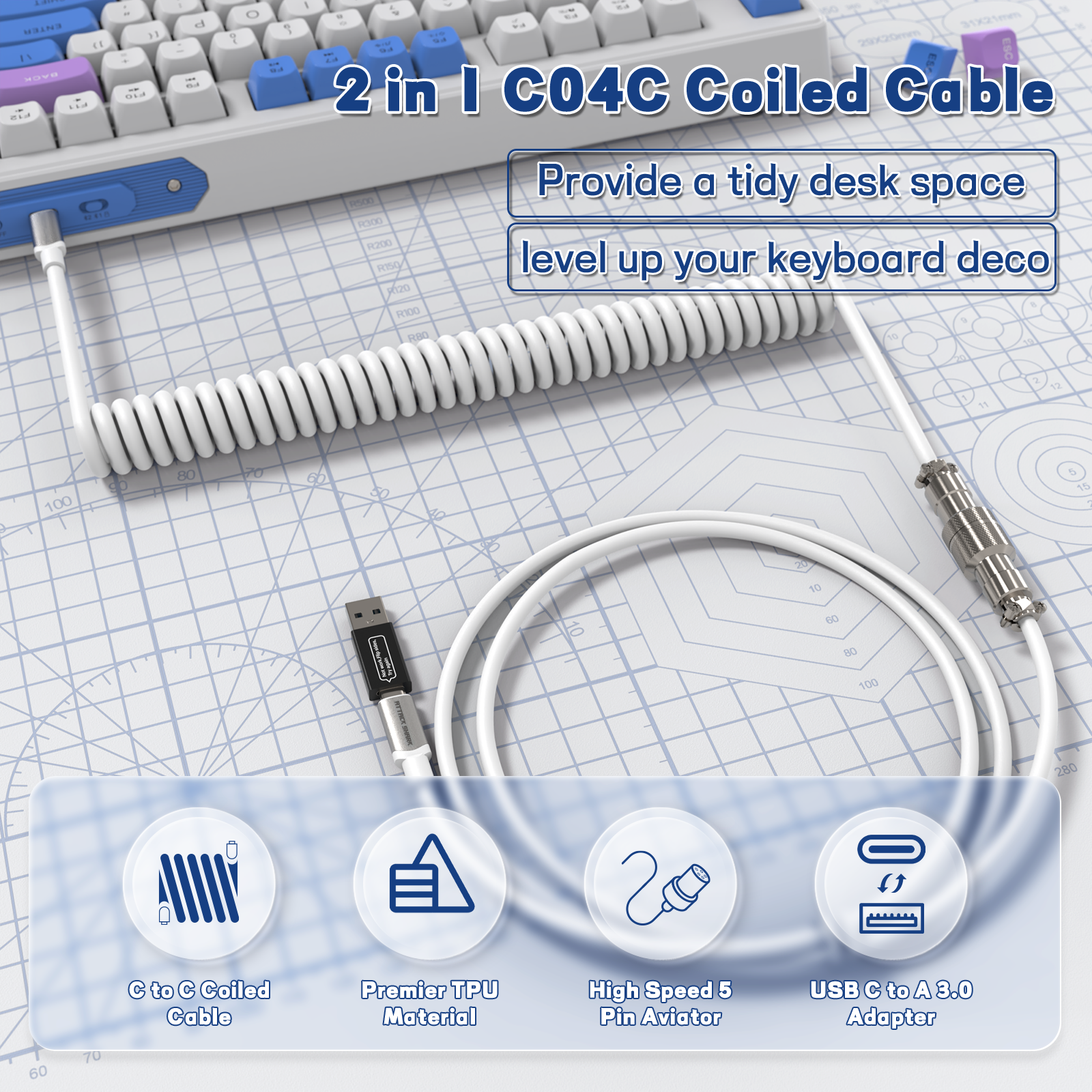 ATTACK SHARK C04-C COILED CABLE