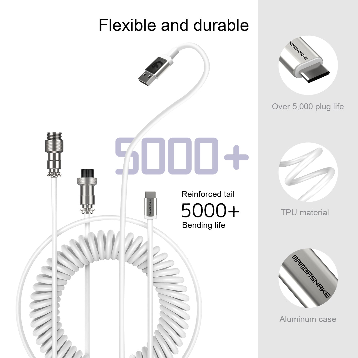 ATTACK SHARK x MAMBASNAKE C01 Coiled Cable