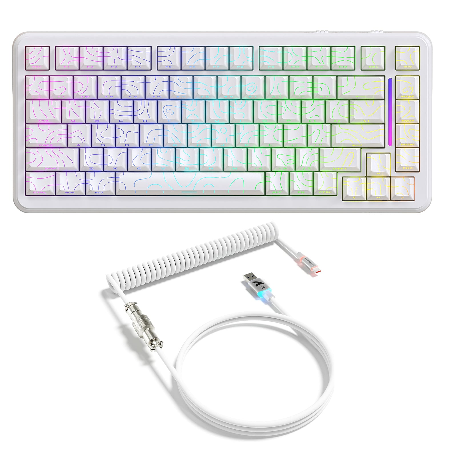 ATTACK SHARK X82PRO HE Magnetic Keyboard With C01Ultra RGB Coiled Cable