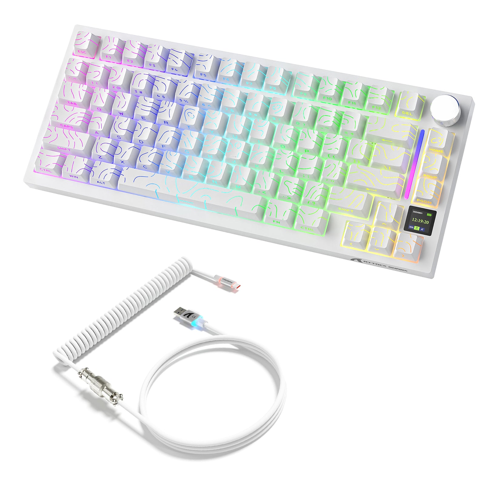 ATTACK SHARK X820ULTRA Mechanical Keyboard with C01ULTRA Coiled Cable