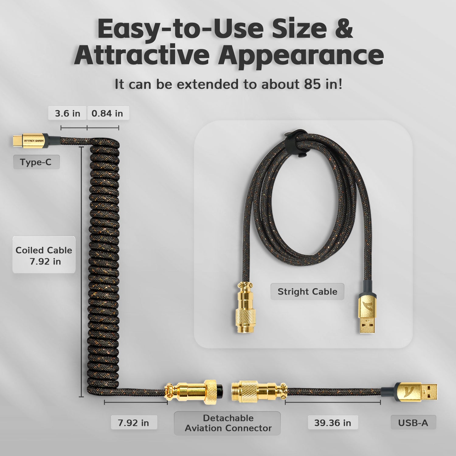 ATTACK SHARK C03 COILED CABLE