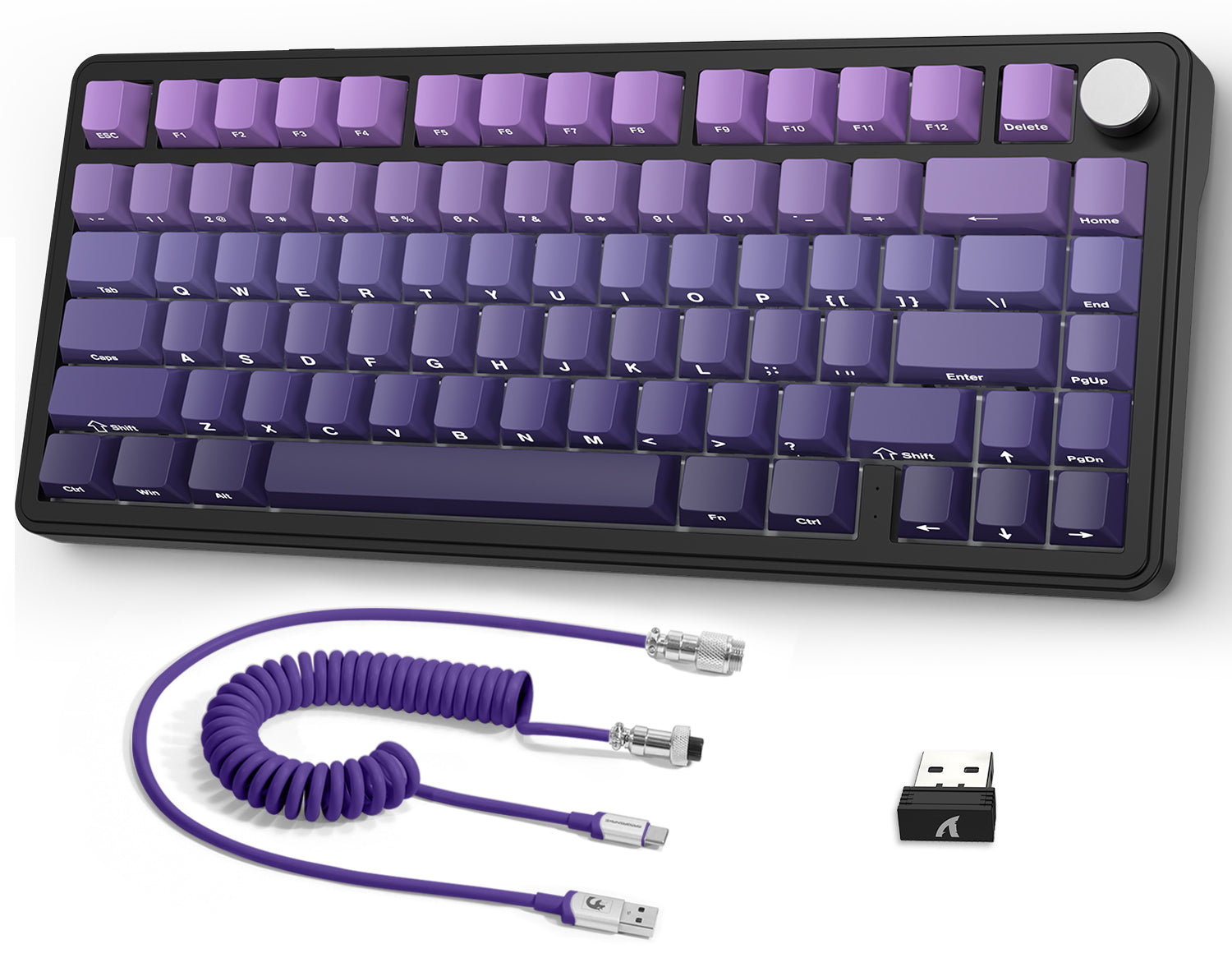 Gradient Purple(with Coiled Pro Cable) / Linear White Jade Switch