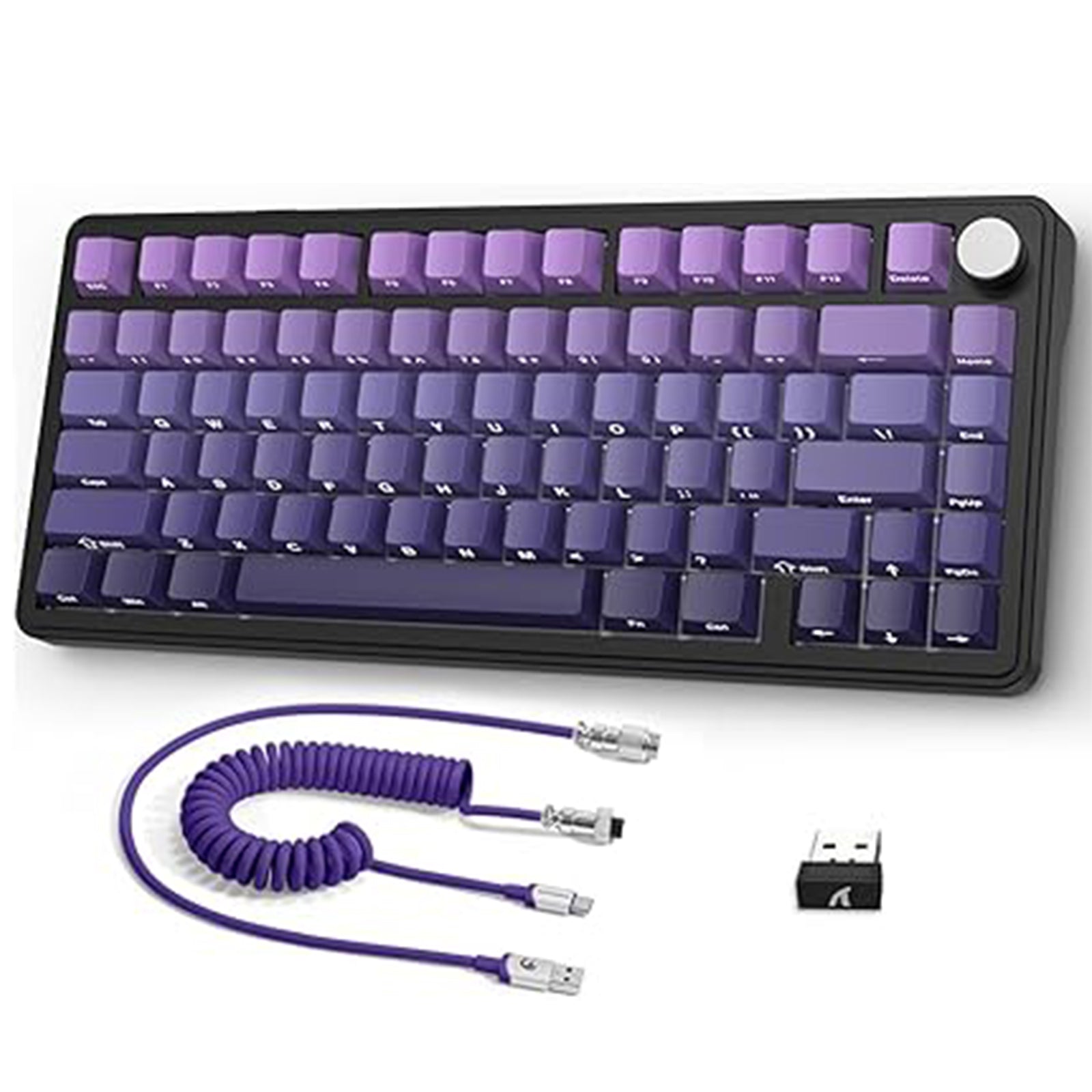 Gradient Purple(with Coiled Pro Cable) / Linear White Jade Switch