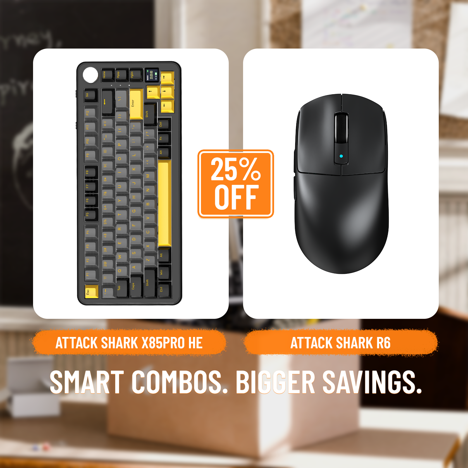 ATTACK SHARK X85PRO Tri-mode Gasket Mechanical Keyboard + R6 Wireless Gaming Mouse Bundle