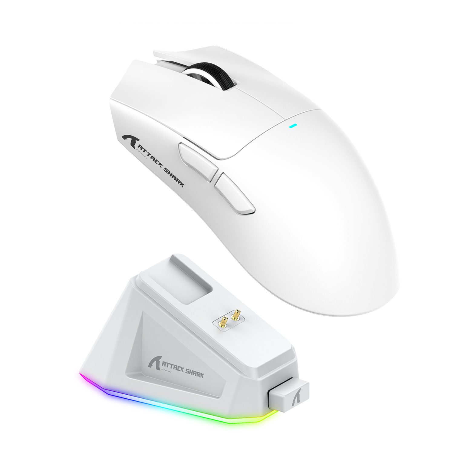 Attack Shark X11 Wireless Gaming Mouse with Charging Dock in white