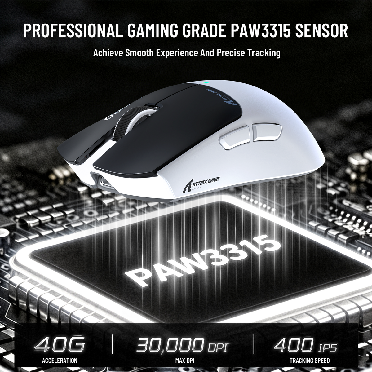 ATTACK SHARK X11 PRO V2 Wireless Gaming Mouse with TFT Display Charging Dock with C06 Coiled Cable