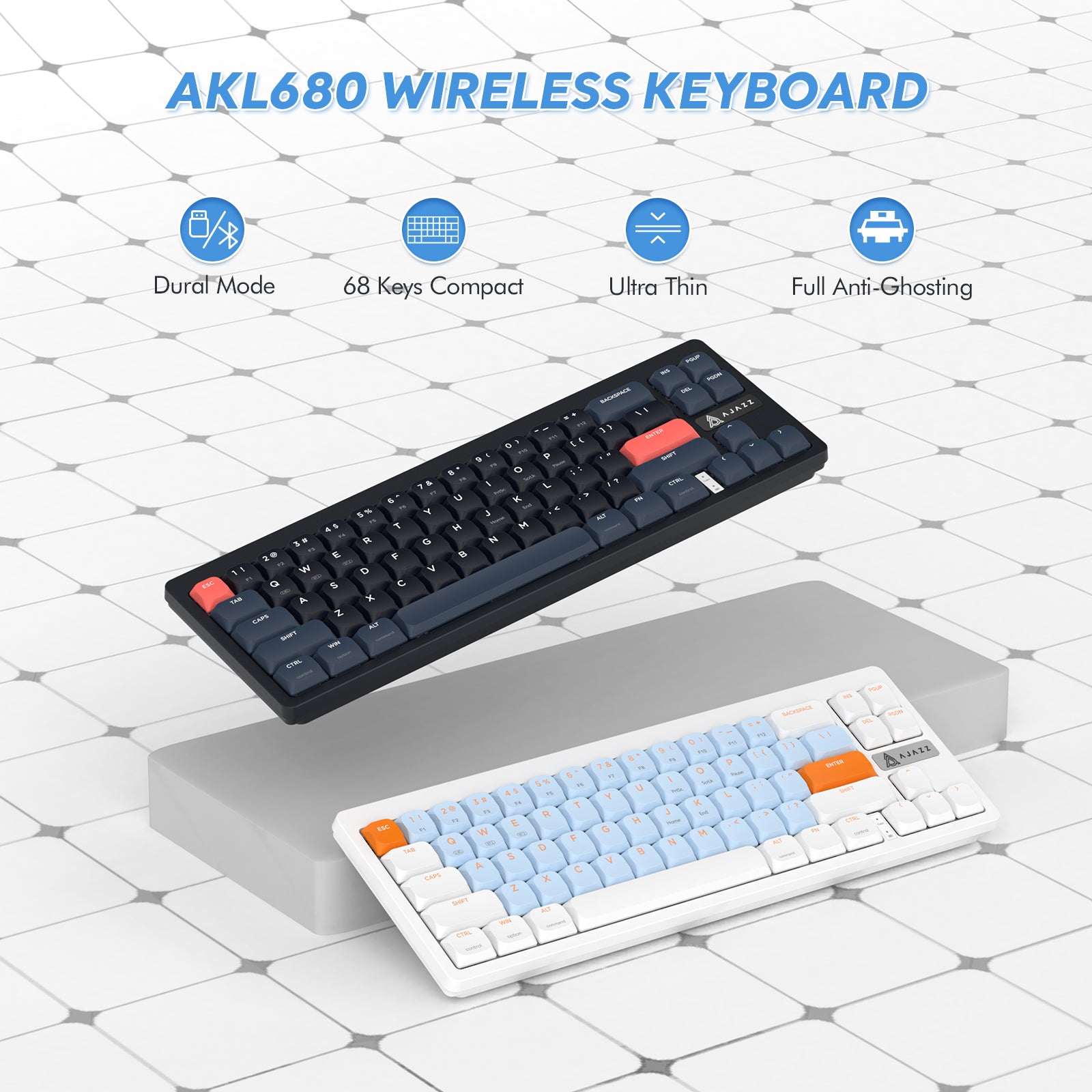 ATTACK SHARK x AJAZZ AKL680 Low Profile Wireless Mechanical Keyboard