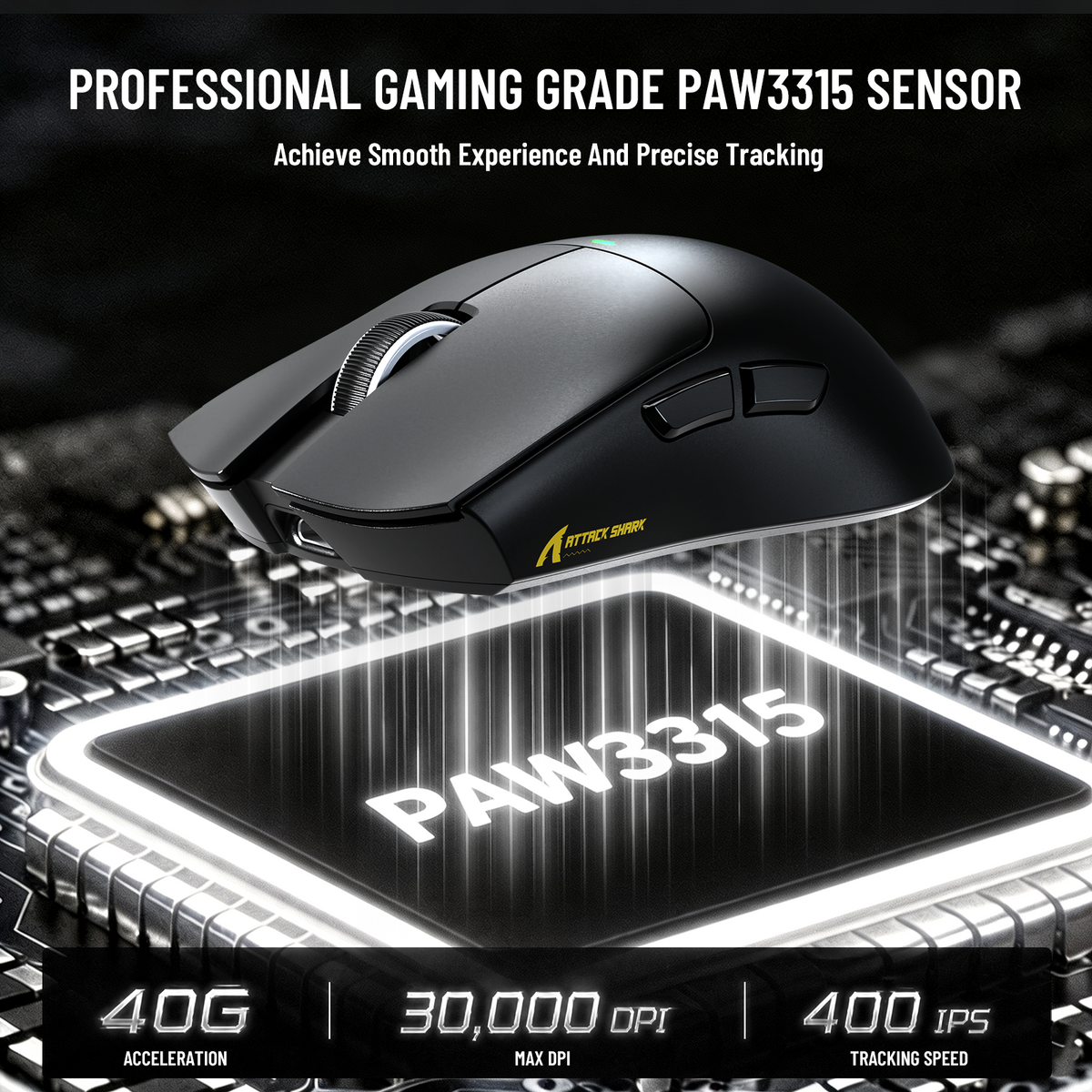 ATTACK SHARK X11 PRO V2 Wireless Gaming Mouse with TFT Display Charging Dock with C06 Coiled Cable