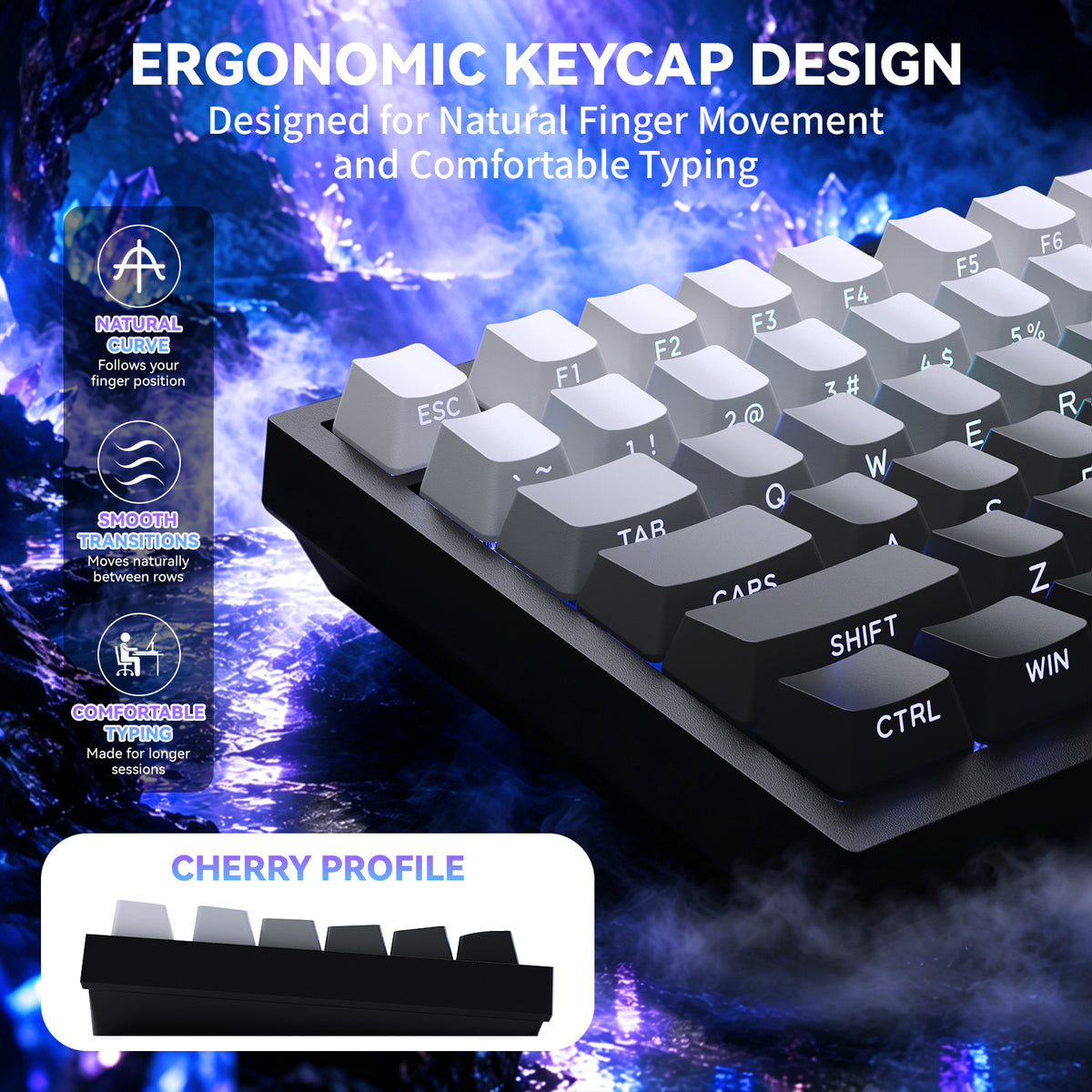 ATTACK SHARK SK06 135 Keys Shine-Through Keycaps, ANSI/ISO