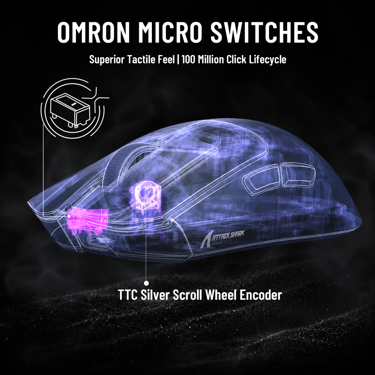 ATTACK SHARK X11 PRO V2 Wireless Gaming Mouse with TFT Display Charging Dock with C06 Coiled Cable