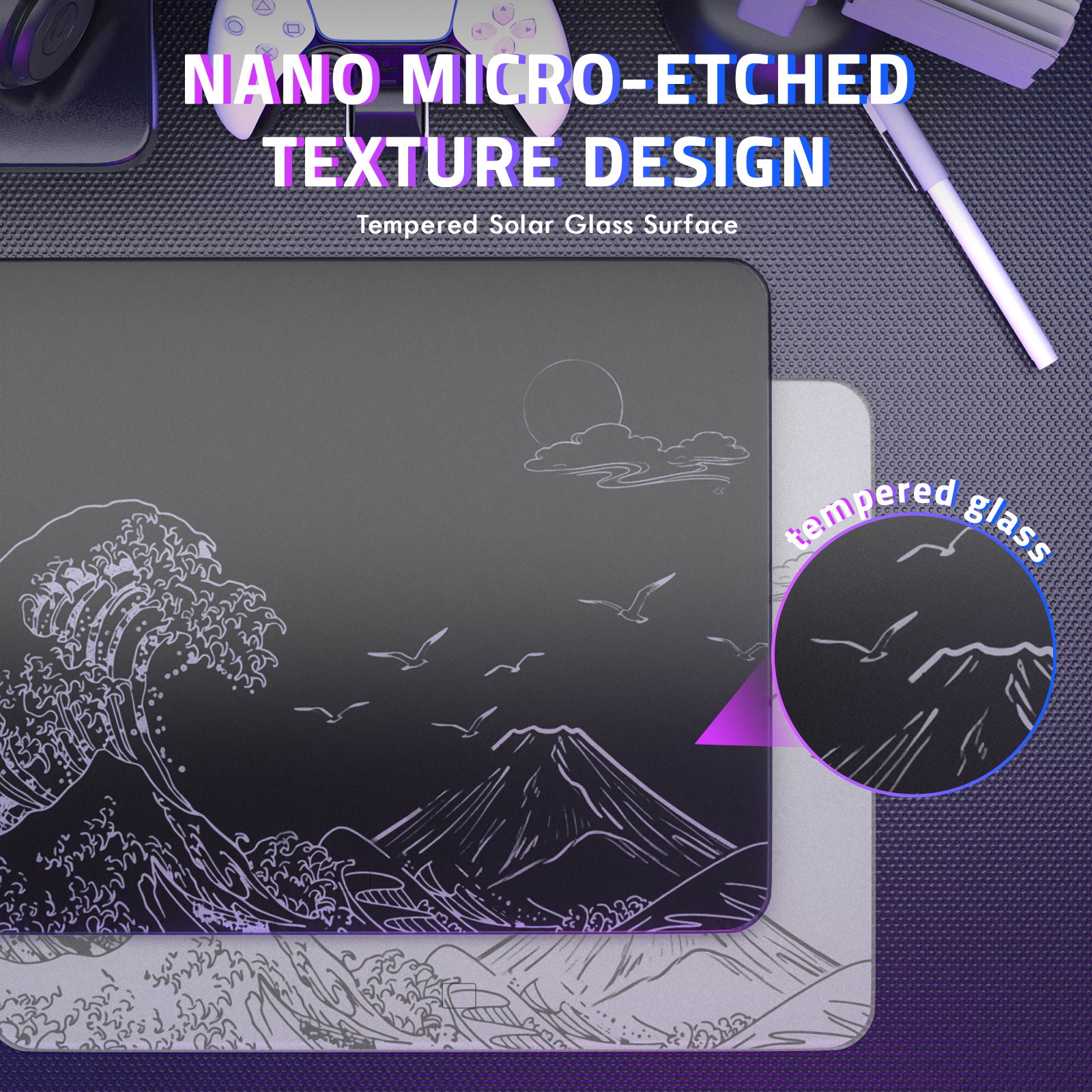 ATTACK SHARK CM05 Tempered Glass Gaming Mouse Pad