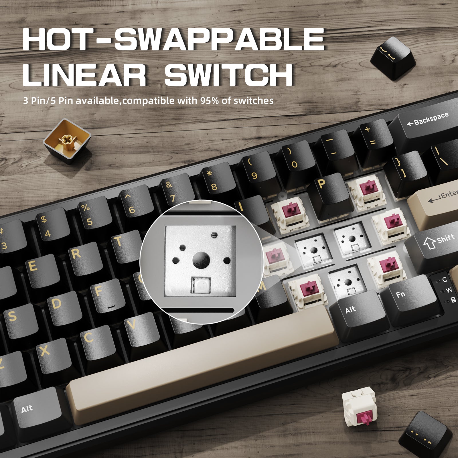 ATTACK SHARK X66 Wireless Mechanical Keyboard with 8K Coiled Cable