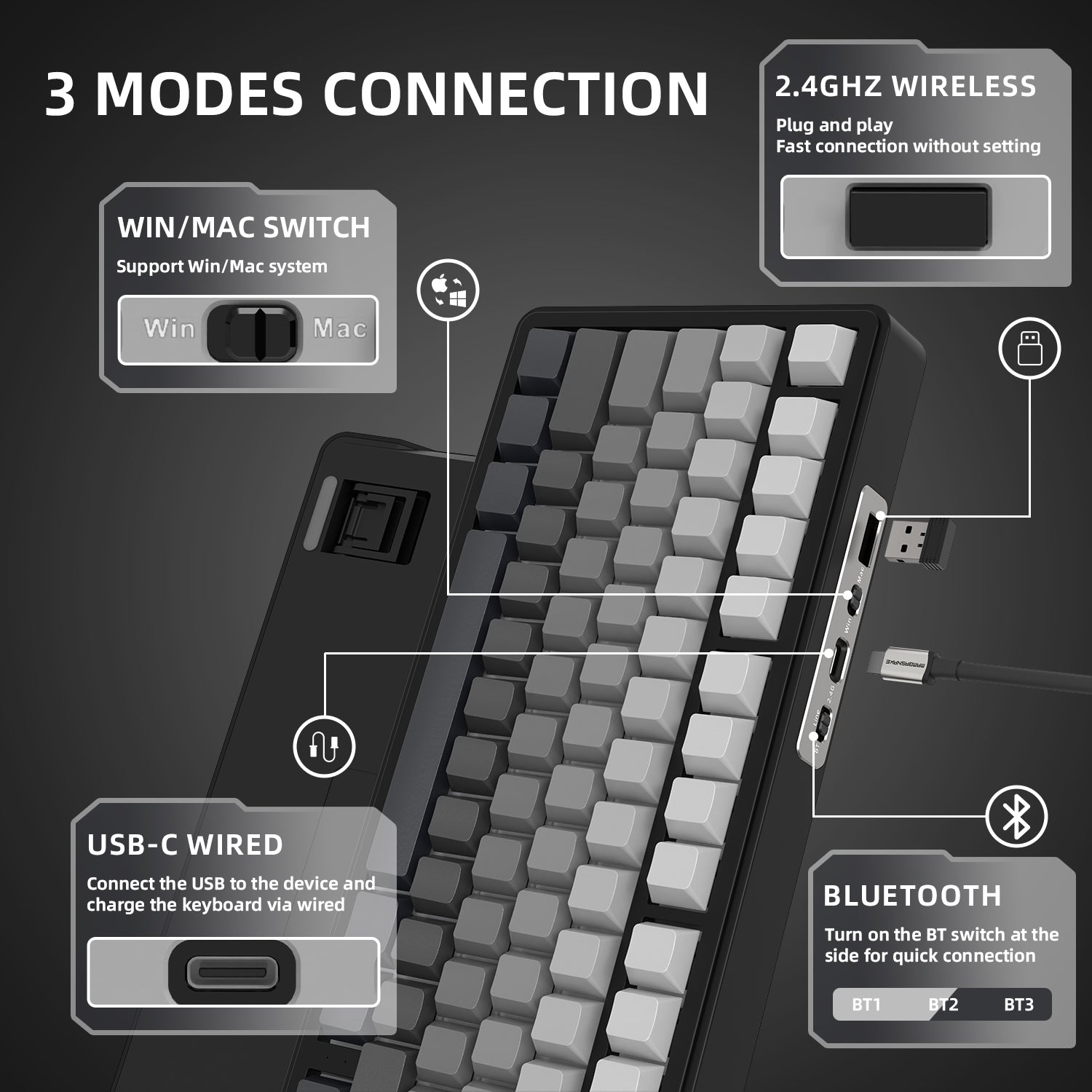 ATTACK SHARK X85 Wireless Mechanical Keyboard