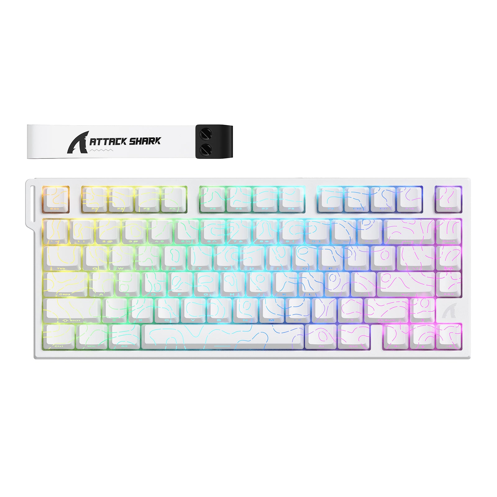 White Contours (Pattern Shine Through Keycaps)