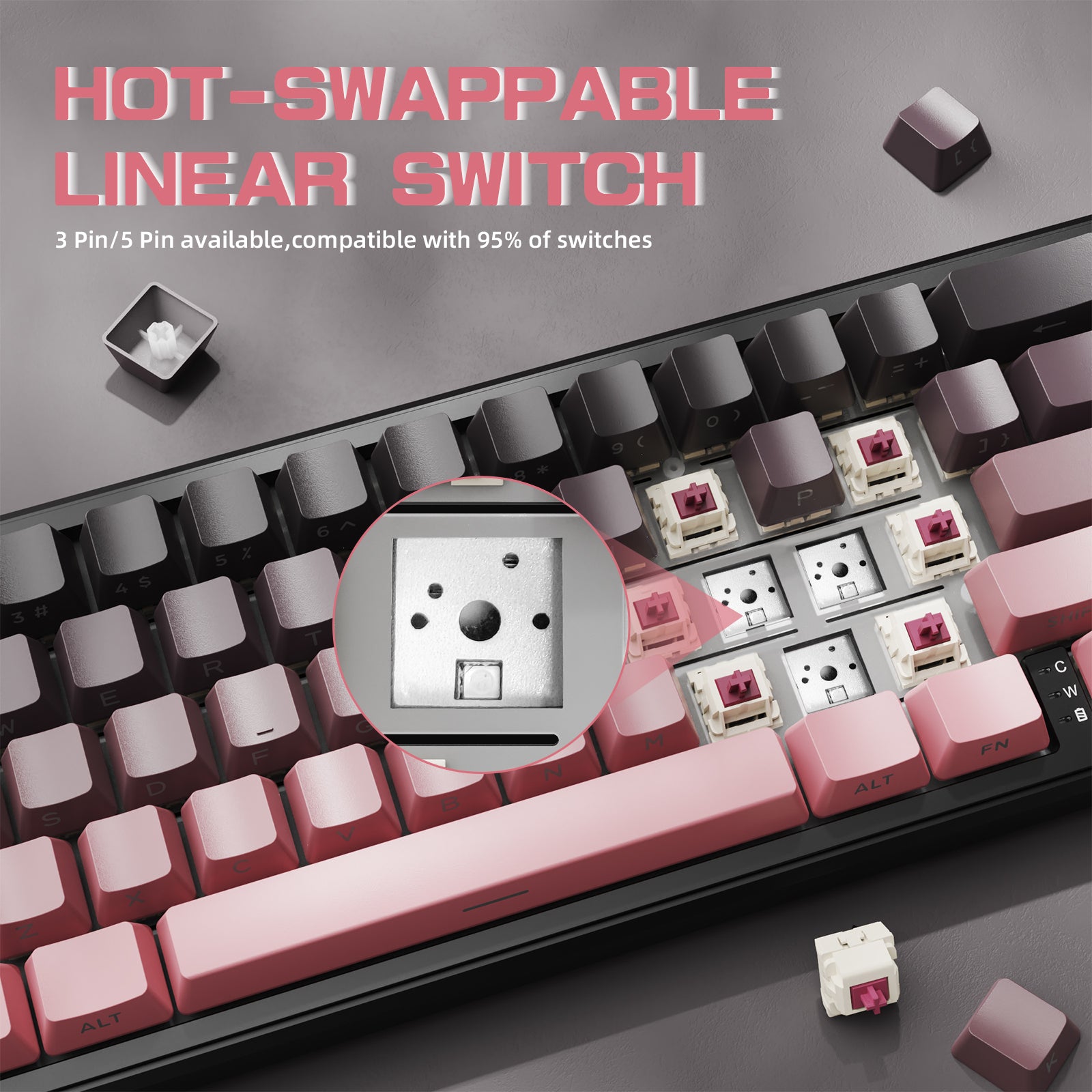 ATTACK SHARK X66 Wireless Mechanical Keyboard with 8K Coiled Cable