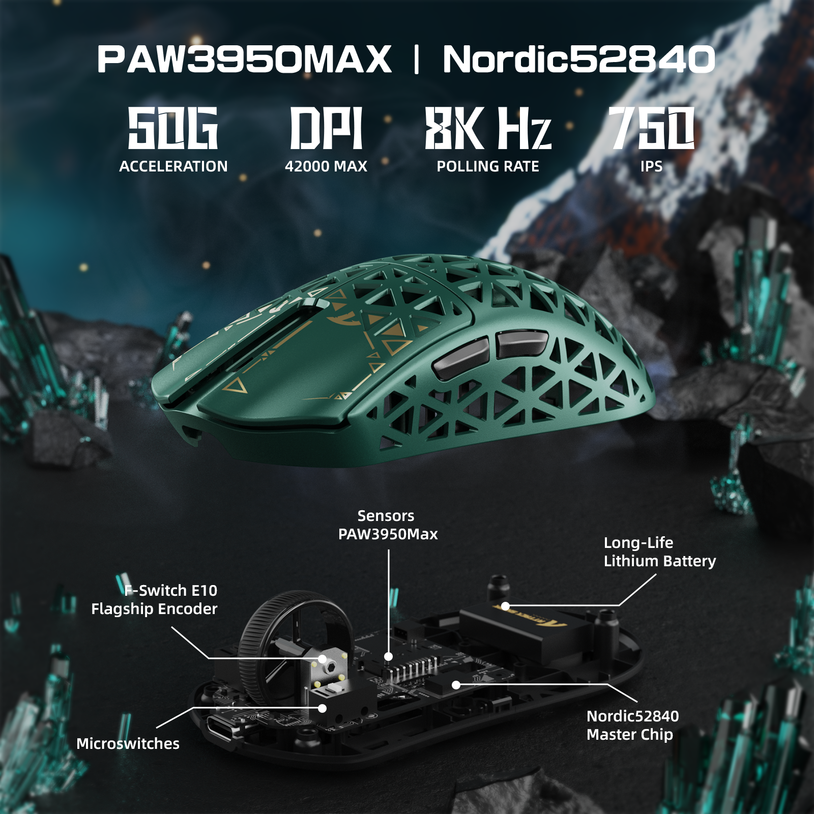 ATTACK SHARK R5 Ultra Carbon Fiber Wireless 8K PAW3950MAX Gaming Mouse