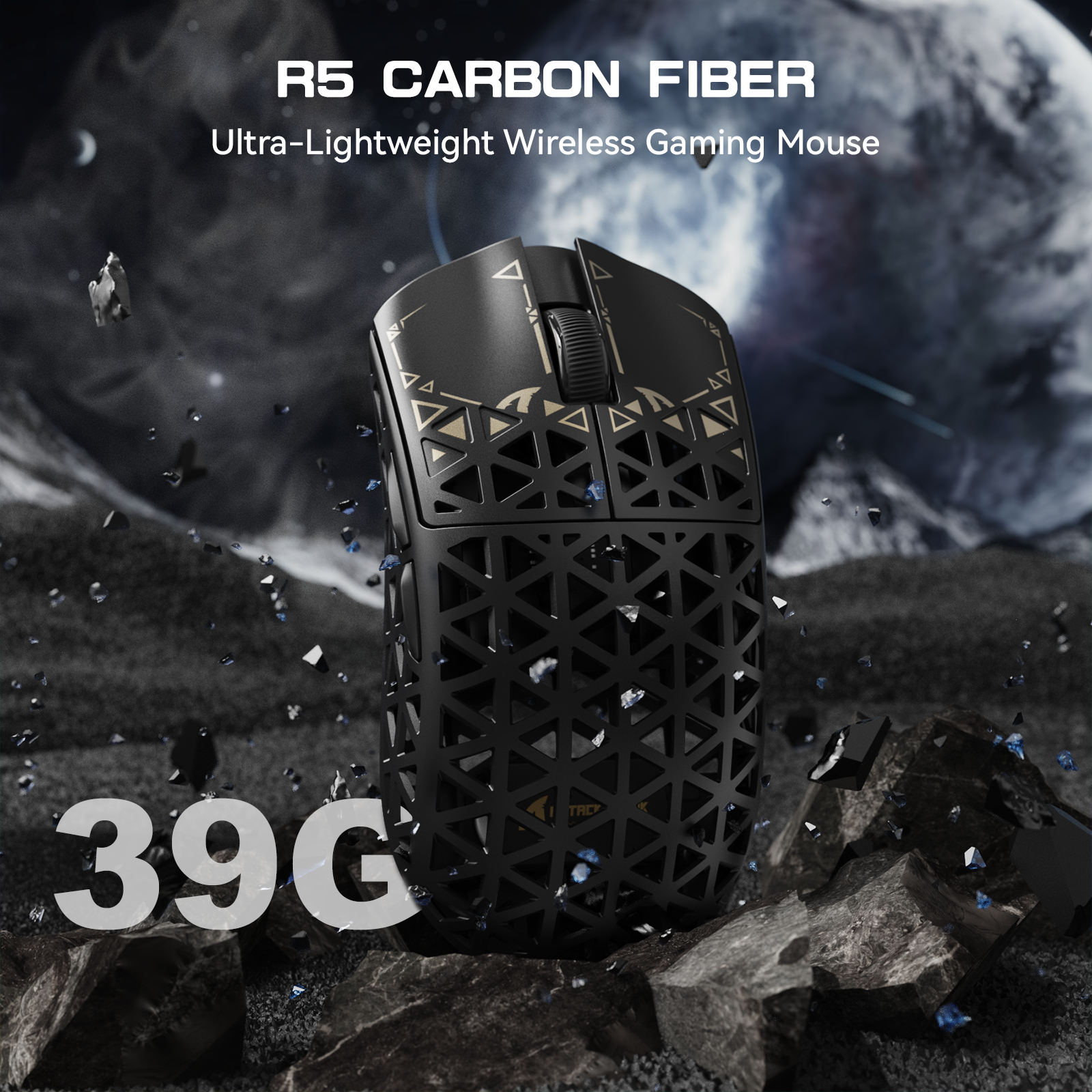 ATTACK SHARK R68 HE & R5 ULTRA Carbon Fiber Gaming Bundle With C01ULTRA Coiled Cable