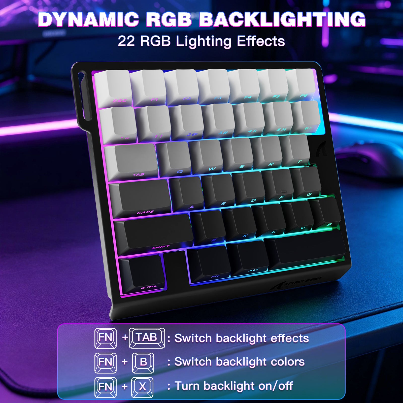 ATTACK SHARK M36 HE One-Handed Magnetic Switch Keyboard
