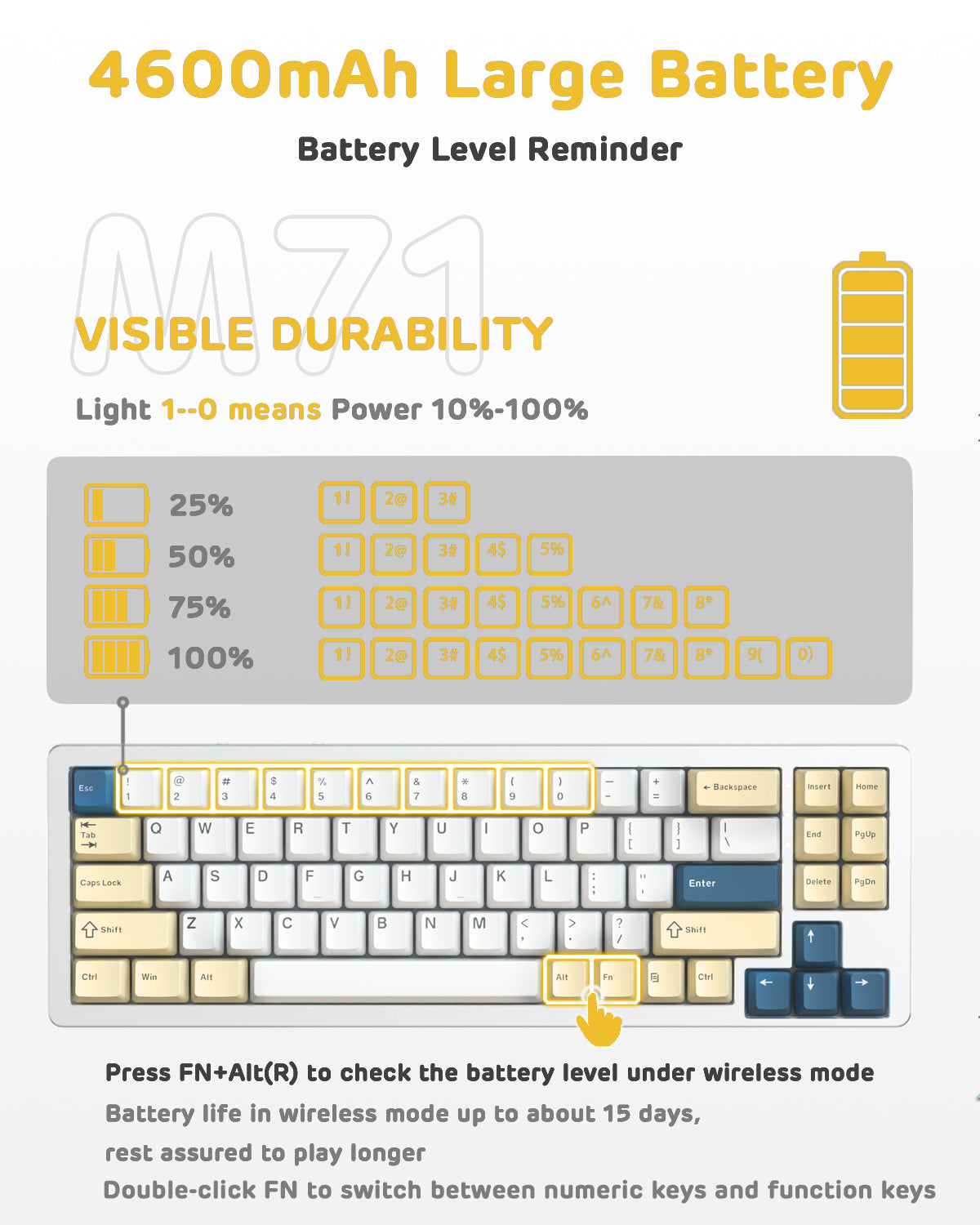 ATTACK SHARK x XINMENG M71 Knob CNC Aluminum Wireless Mechanical Keyboard