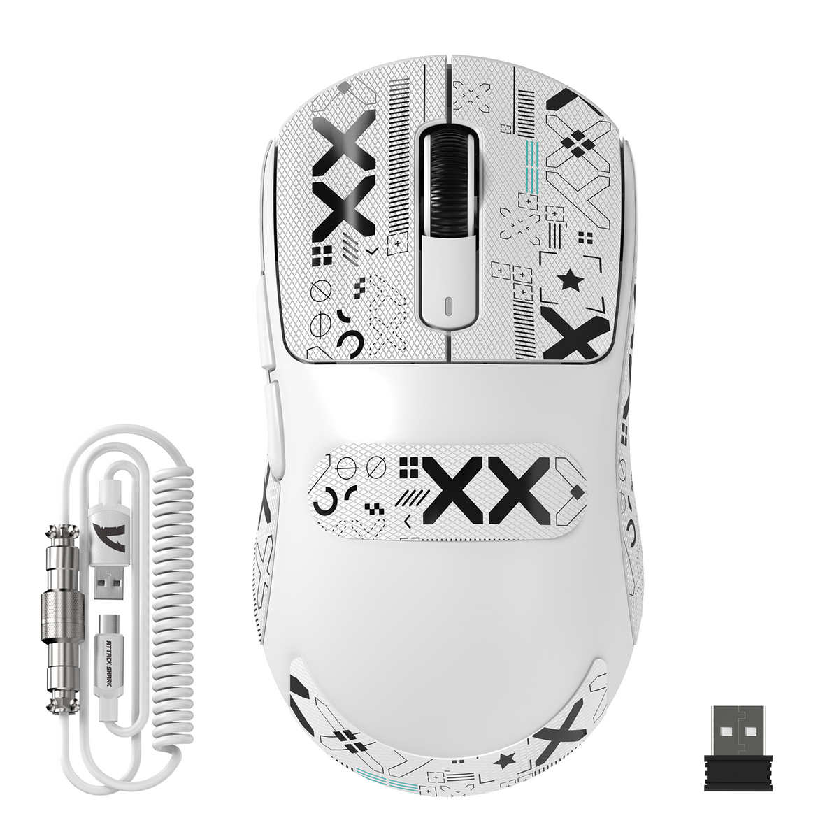 ATTACK SHARK X3 MAX PAW3950 Wireless Gaming Mouse with C06 Mouse Coiled Cable