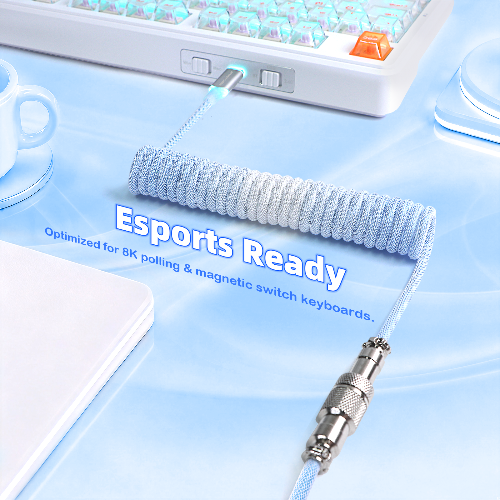 ATTACK SHARK C01ULTIMATE Coiled Cable for 8KHz Magnetic Keyboard