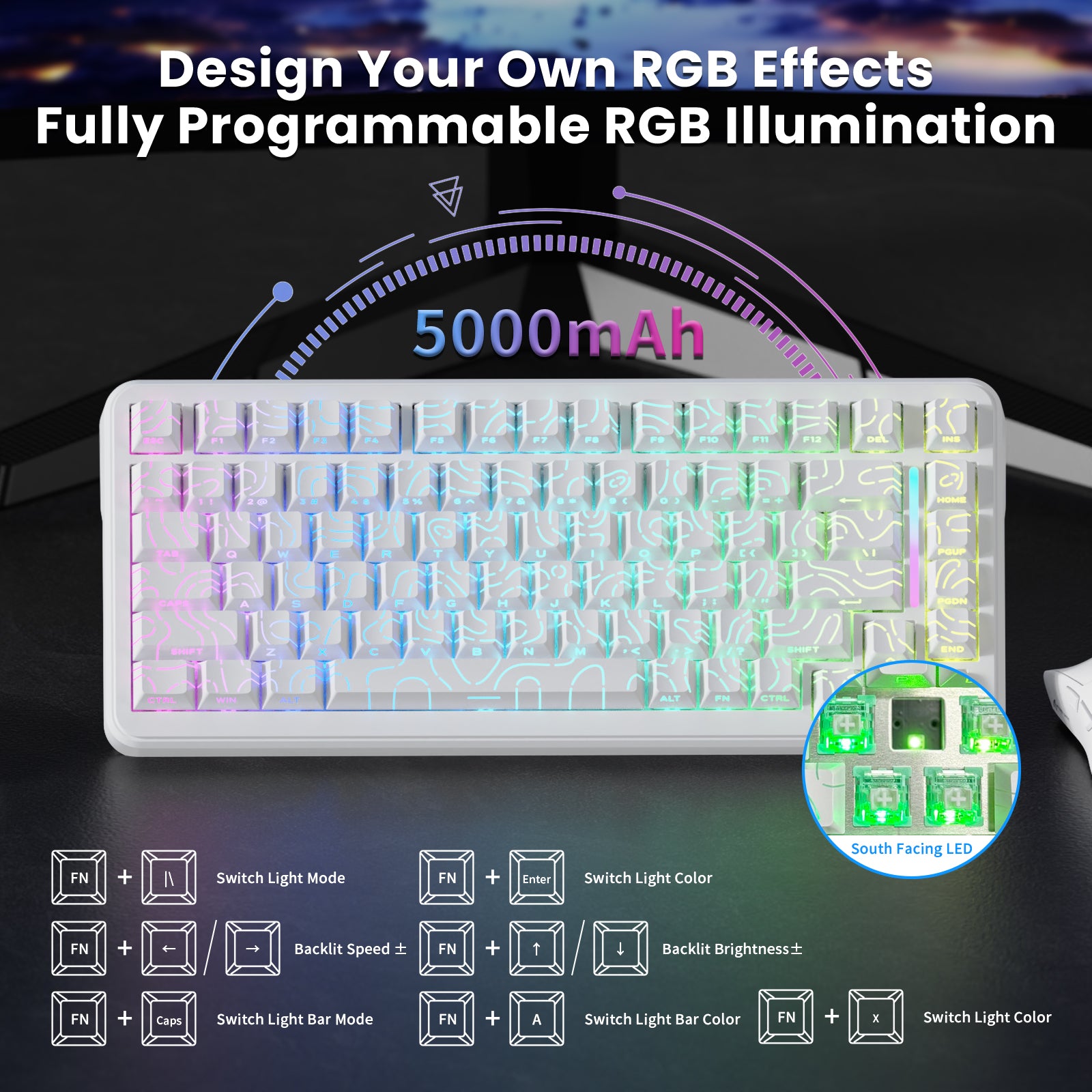 ATTACK SHARK X82PRO HE Magnetic Keyboard With C01Ultra RGB Coiled Cable