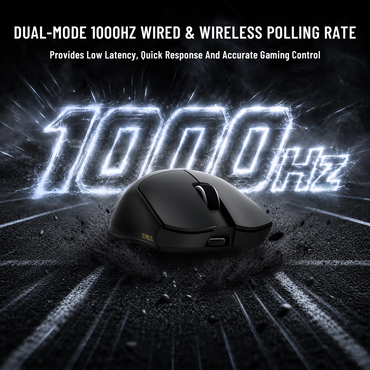 ATTACK SHARK X11 PRO V2 Wireless Gaming Mouse with TFT Display Charging Dock with C06 Coiled Cable