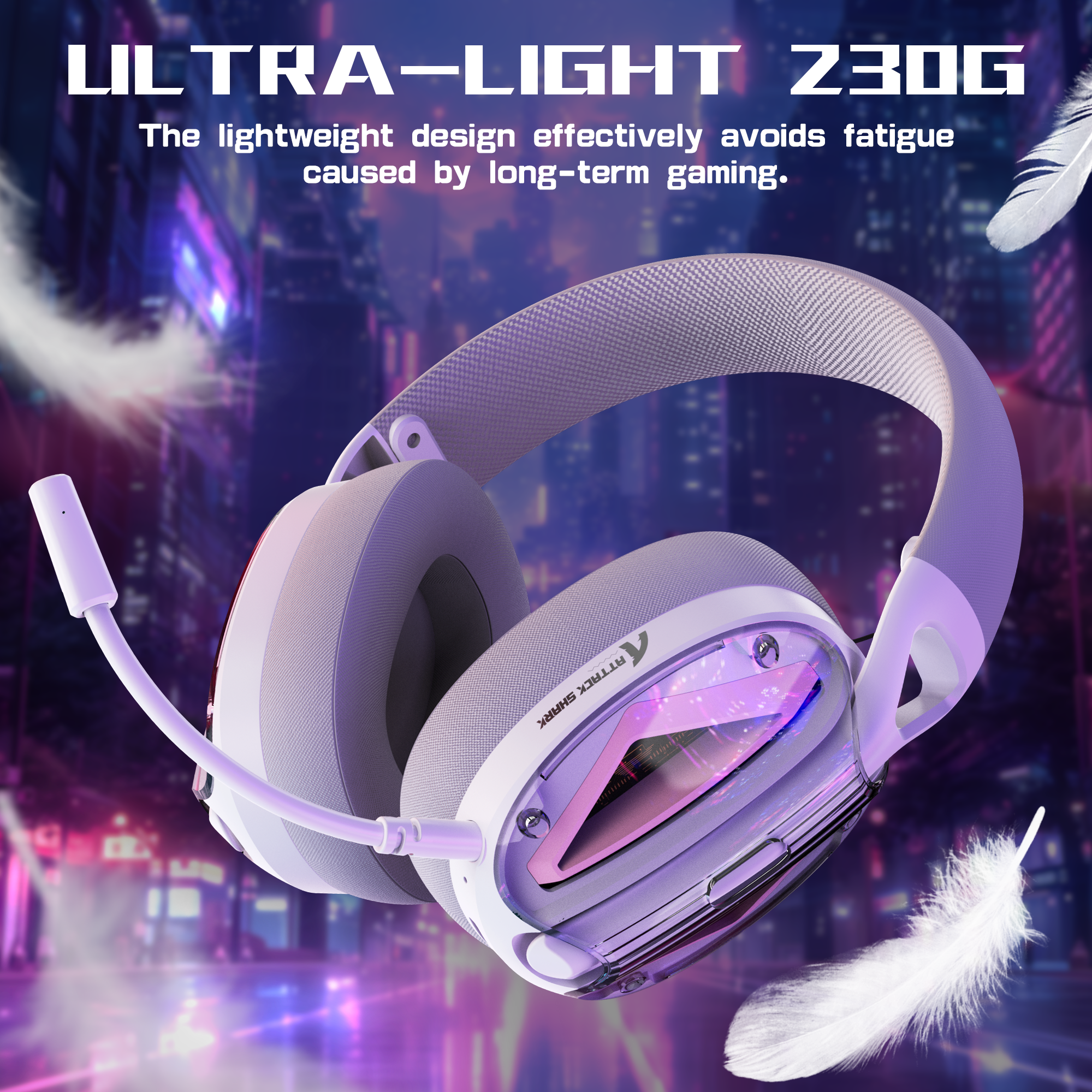 ATTACK SHARK L60 Ultra-Light Tri-Mode Gaming Headset