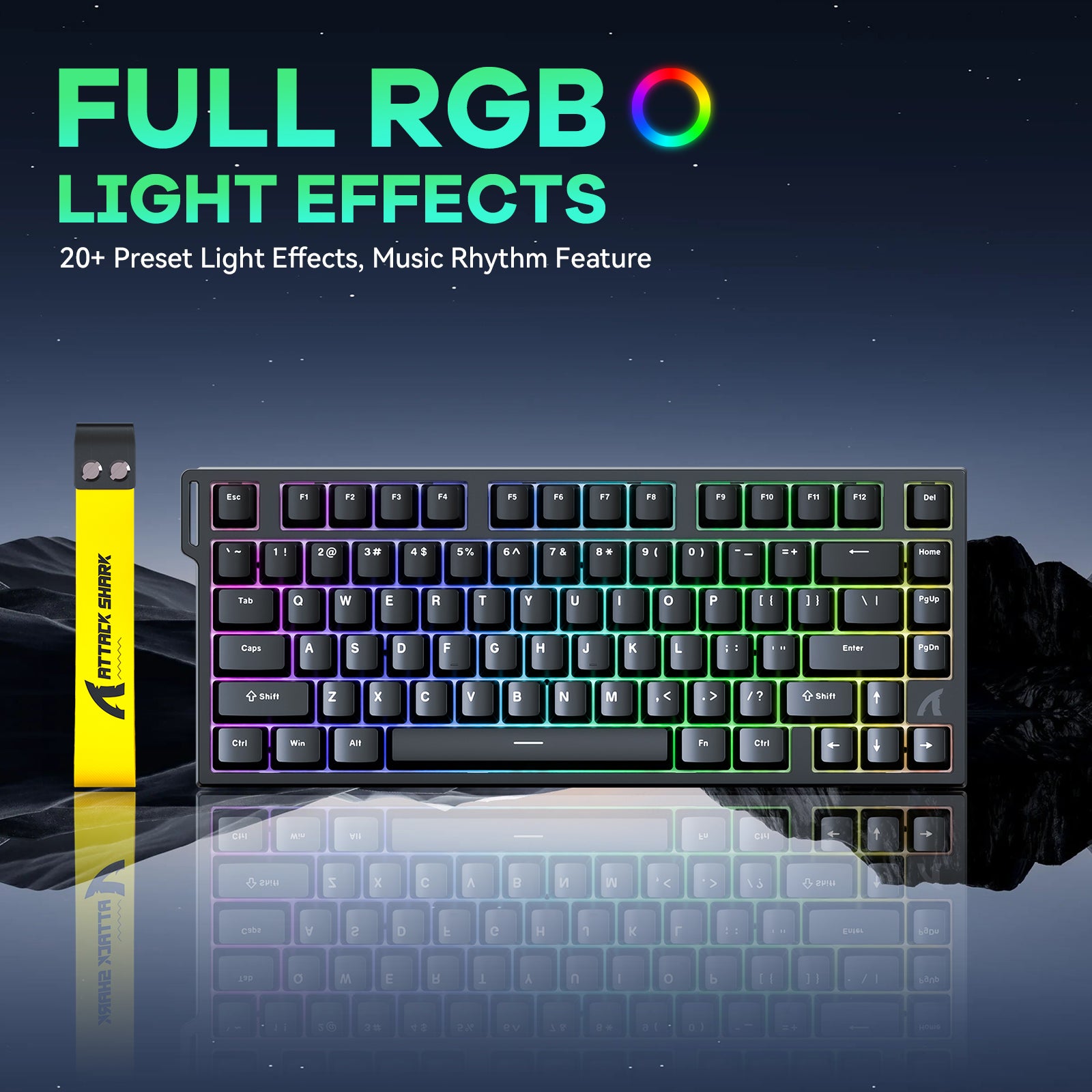 ATTACK SHARK R82 HE Rapid Trigger Keyboard Magnetic Switch with 0.005MM RT