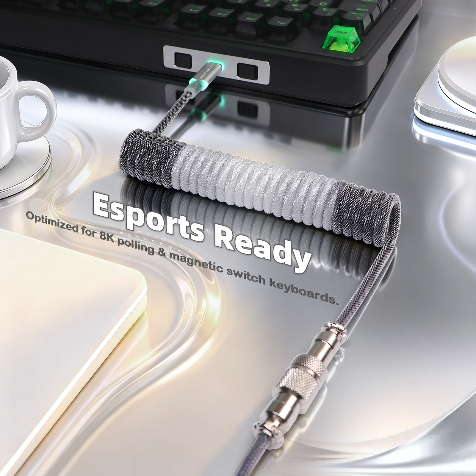ATTACK SHARK C01ULTIMATE Coiled Cable for 8KHz Magnetic Keyboard