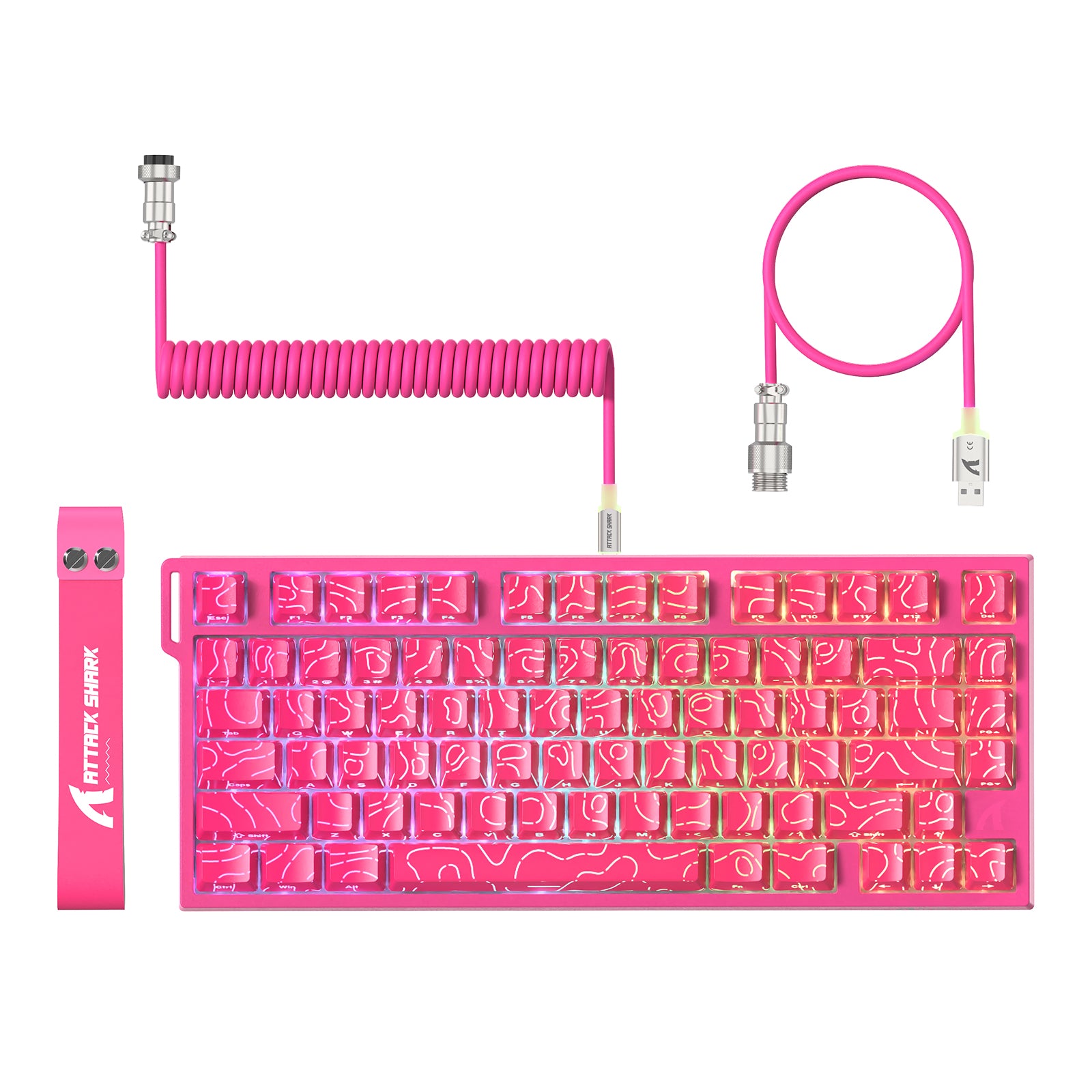 Pink Contours (Pattern Shine Through Keycaps)