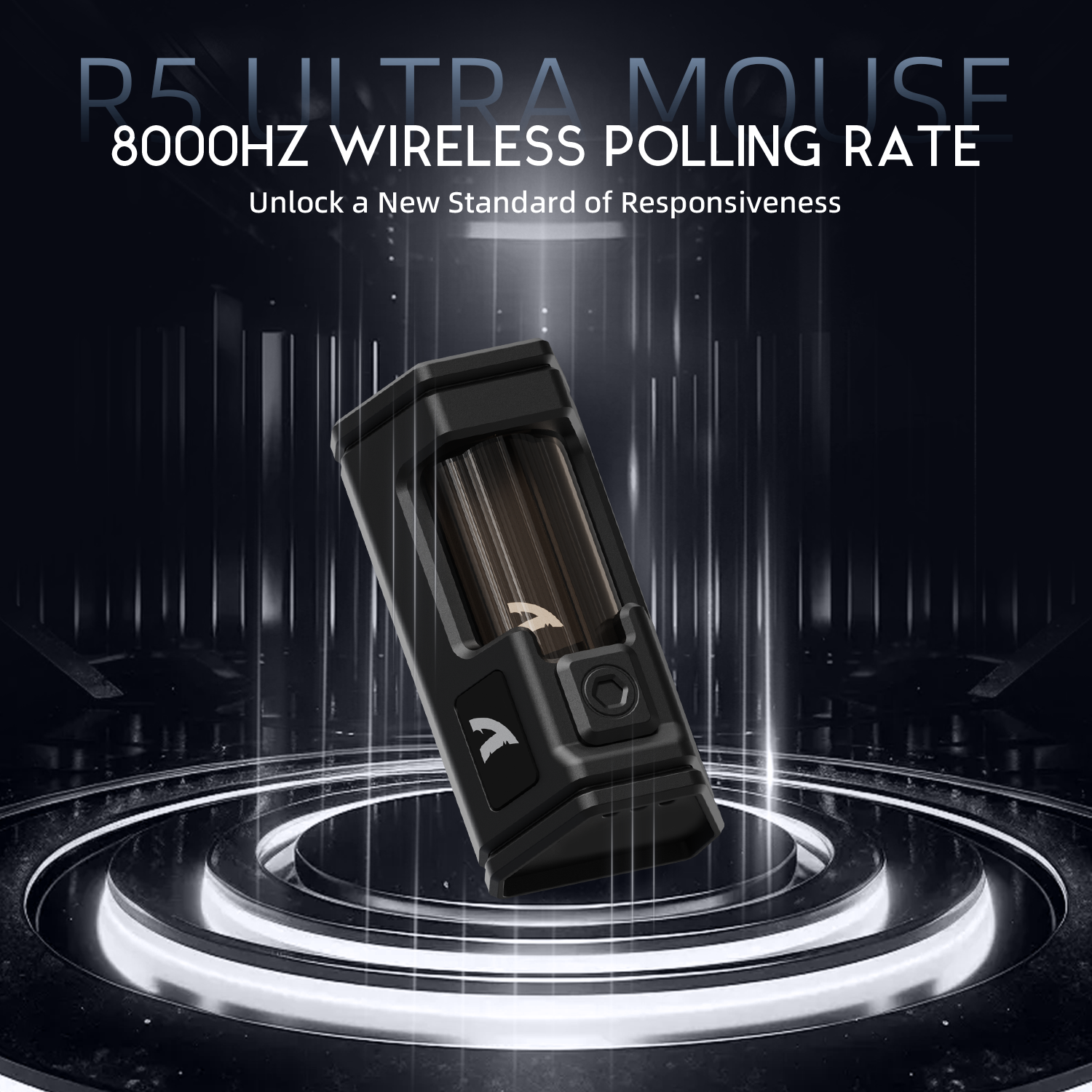 ATTACK SHARK R5 Ultra Carbon Fiber Wireless 8K PAW3950MAX Gaming Mouse with 8K Coiled Cable