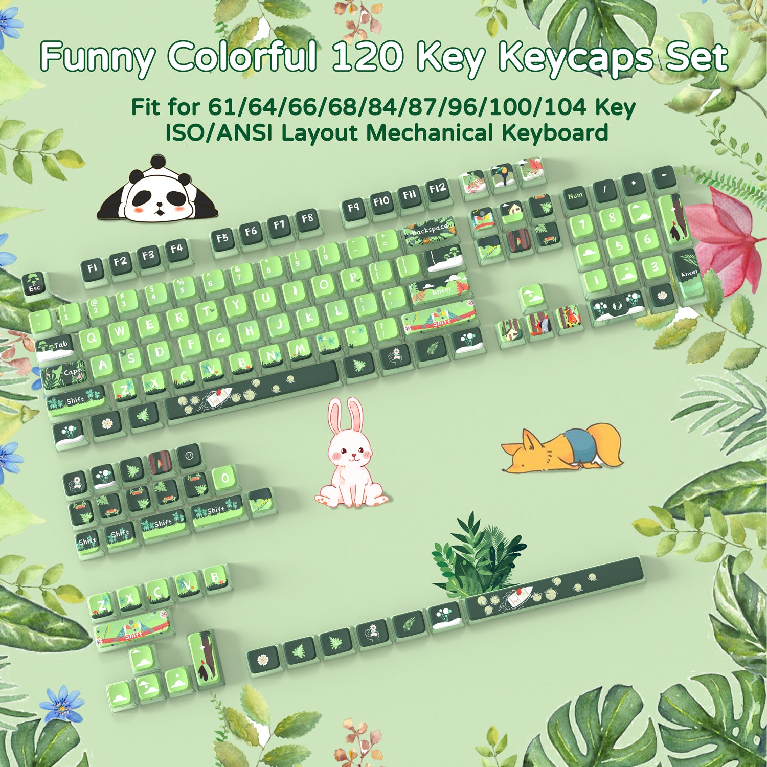 ATTACK SHARK 120 Keys PBT Dye-Sublimation Pudding Keycaps Set