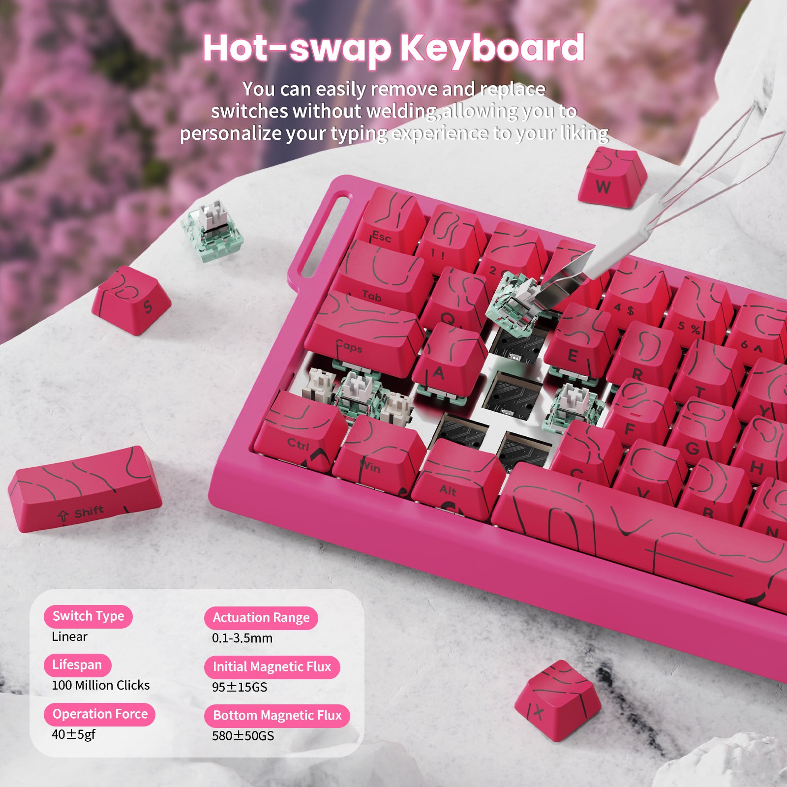 ATTACK SHARK X68 HE Rapid Trigger Keyboard Magnetic Switch with C01PRO Coiled Cable