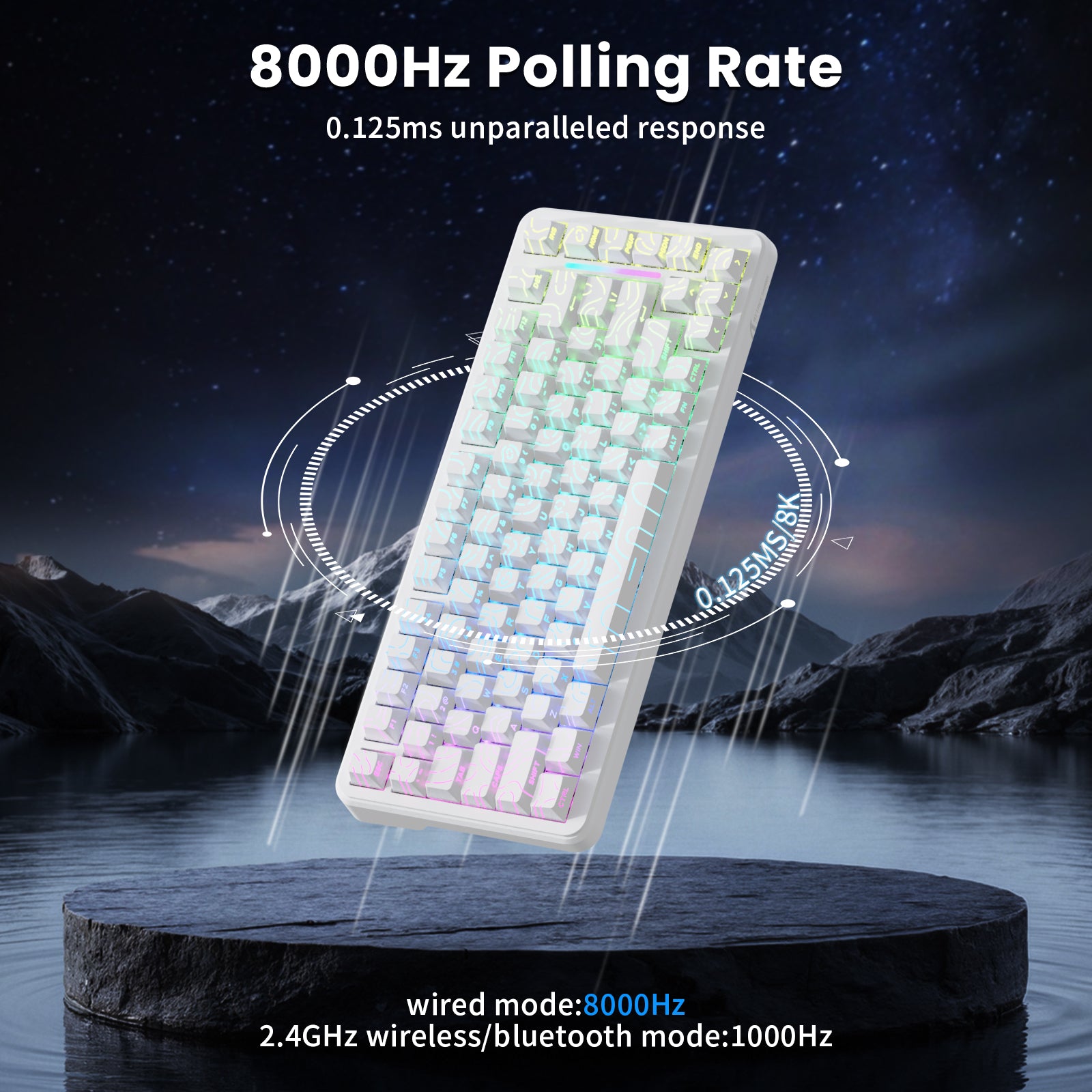 ATTACK SHARK X82PRO HE Magnetic Keyboard With C01Ultra RGB Coiled Cable