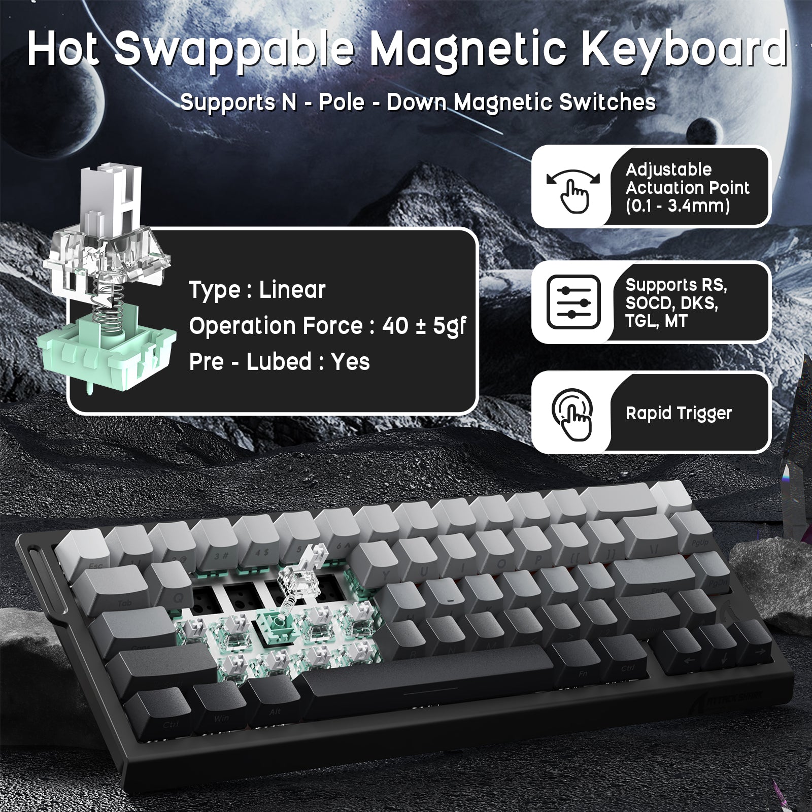 ATTACK SHARK X68HE Magnetic Keyboard With X3 Gaming Mouse Set